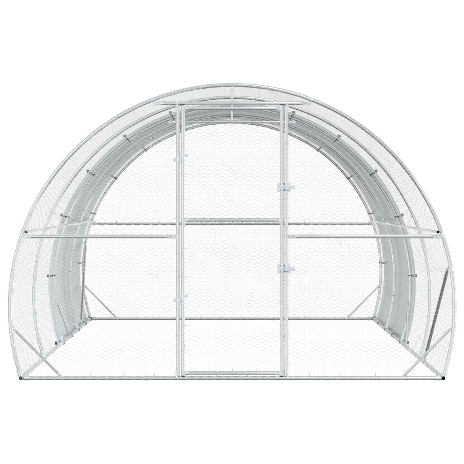 Silver Chicken Coop Large Galvanised 400x300x200cm