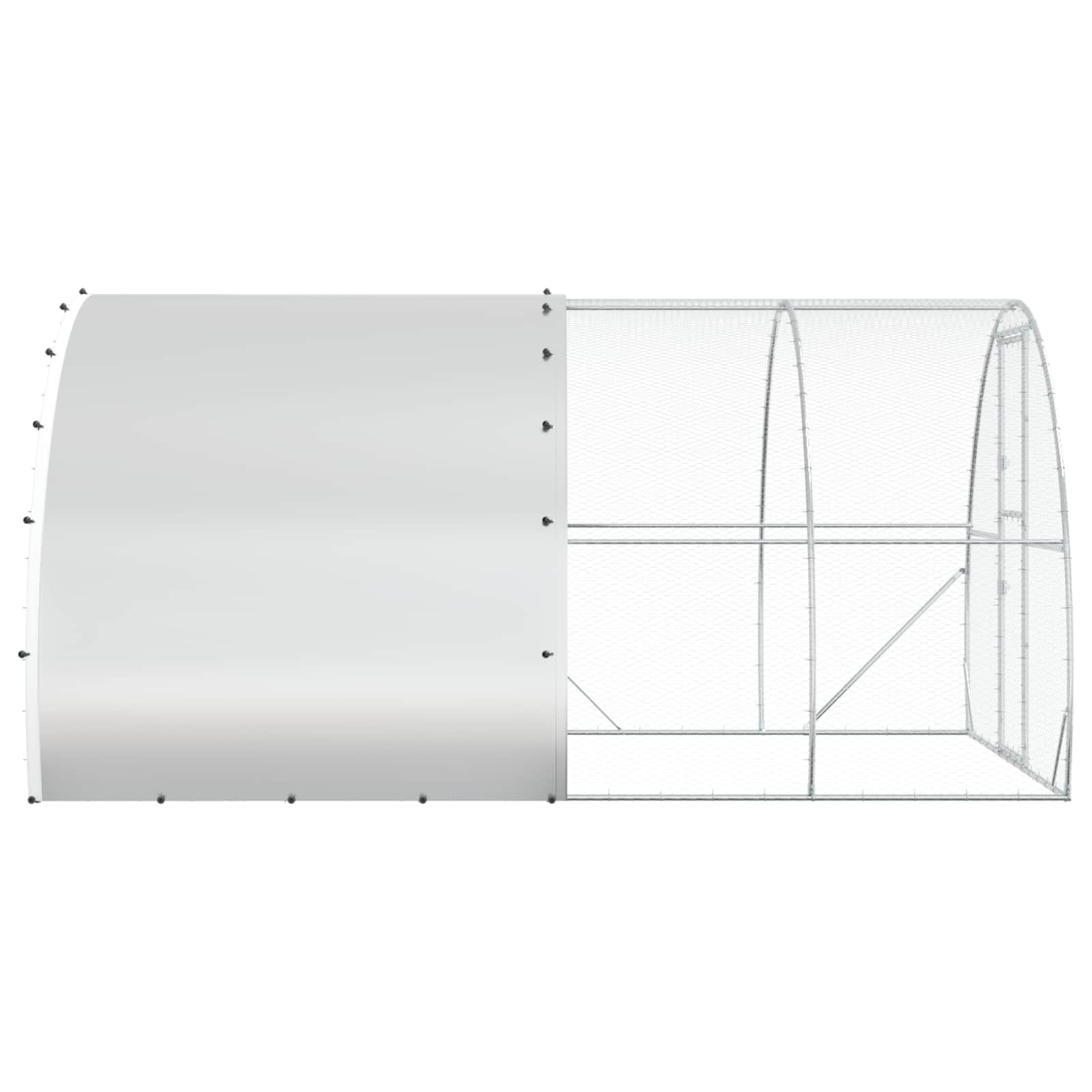 Silver Chicken Coop Large Galvanised 400x300x200cm
