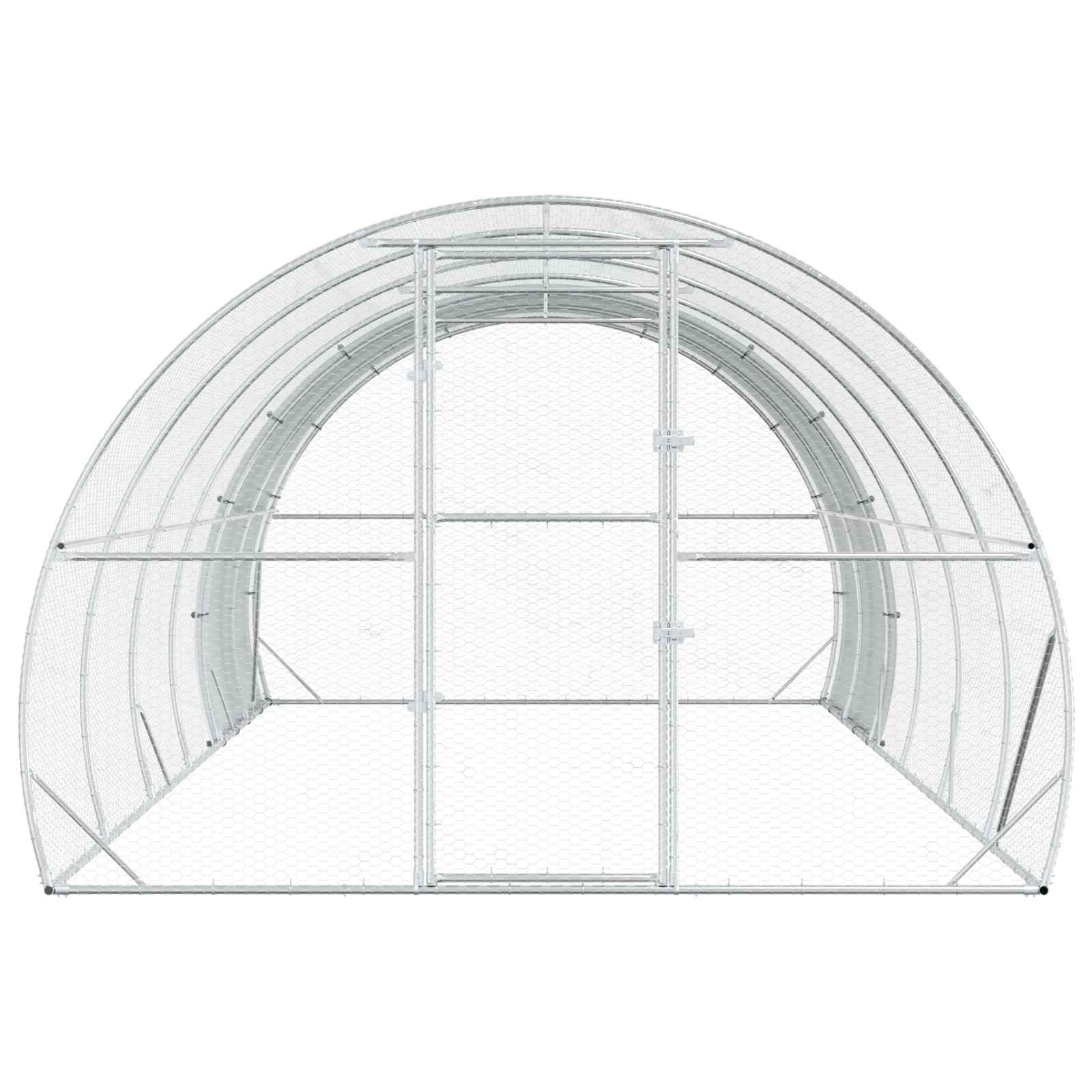 Chicken Coop Silver Galvanised 600x300x200cm