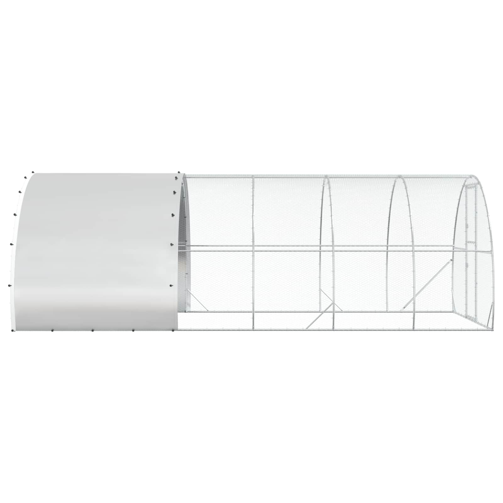 Chicken Coop Silver Galvanised 600x300x200cm