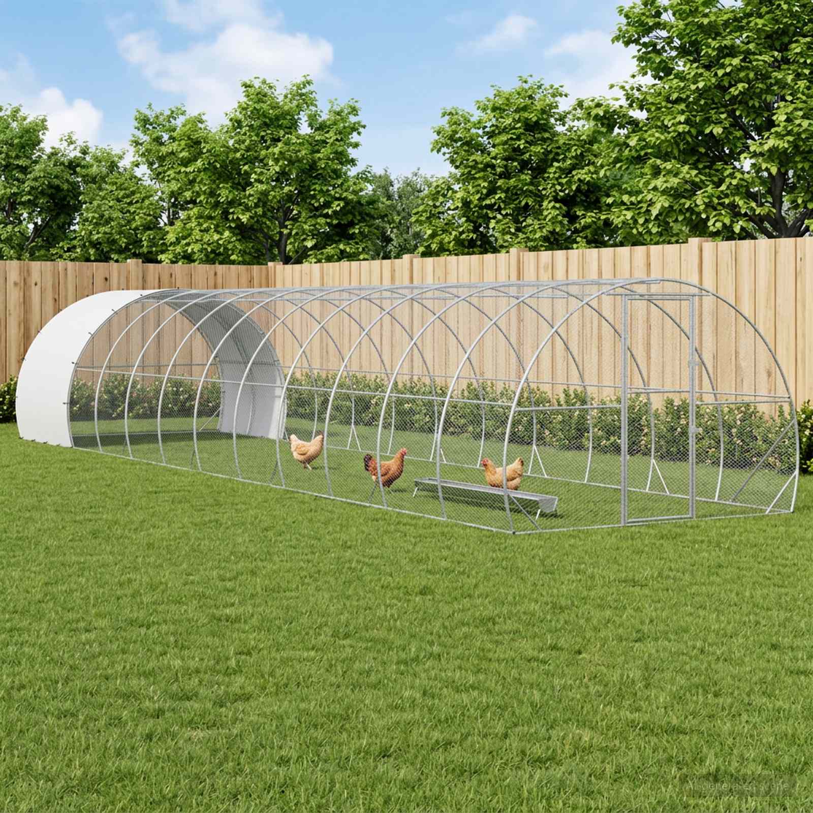 Chicken Coop Galvanised Steel Enclosure 1200x300x200cm