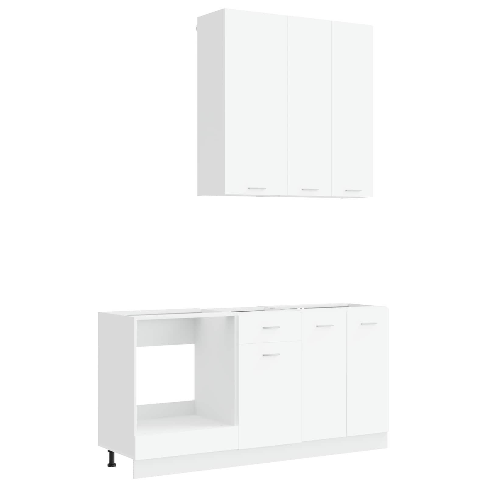 5-Piece Kitchen Cabinet Set White Engineered Wood | Simplede