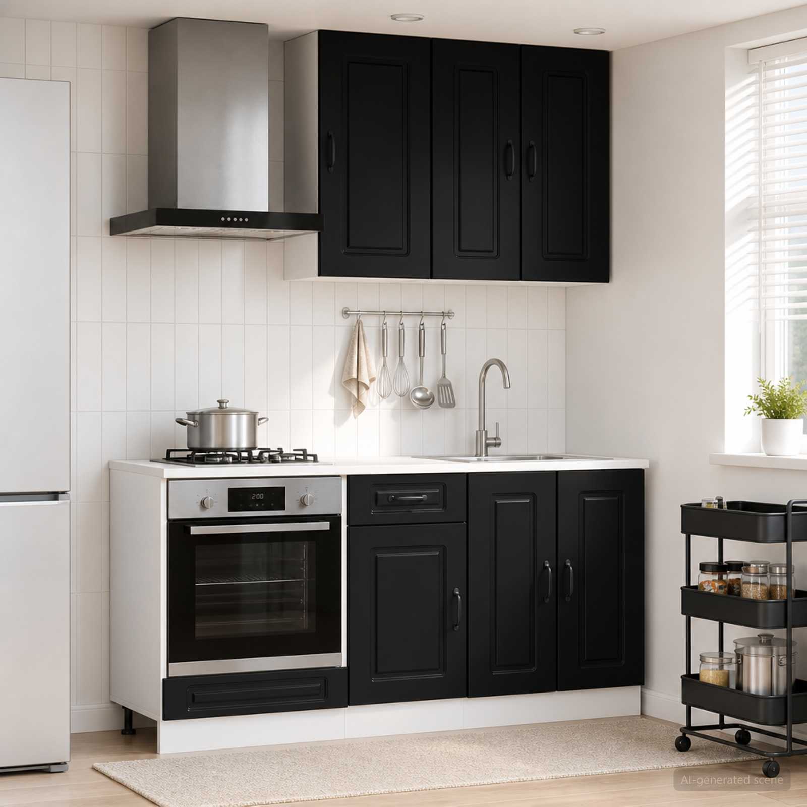 Black Kitchen Cabinet Set 5 Piece | Simpledeals
