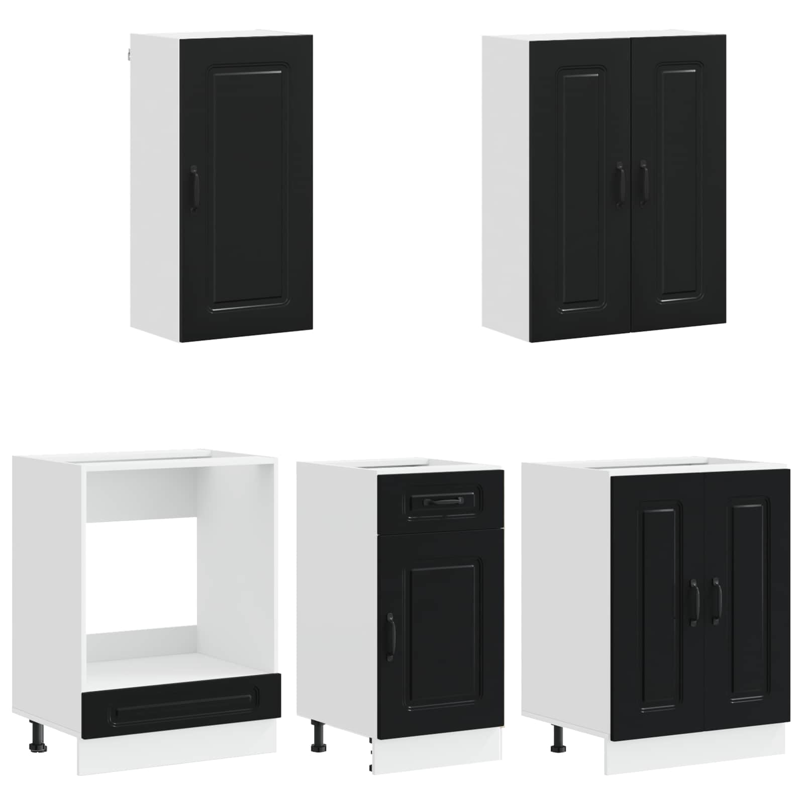 Black Kitchen Cabinet Set 5 Piece | Simpledeals