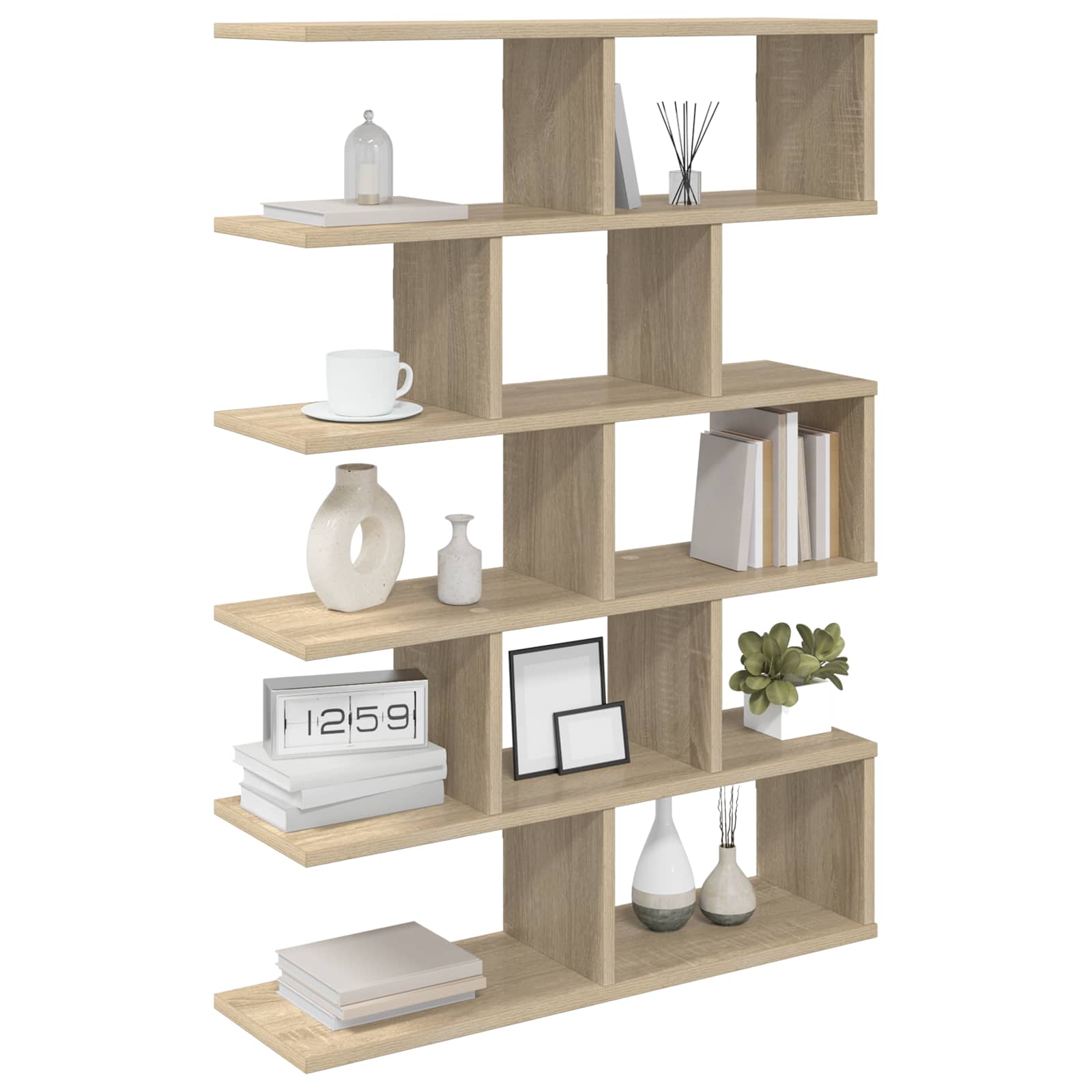 Wall Shelf 12 Compartments Sonoma Oak 100cm | Simpledeals
