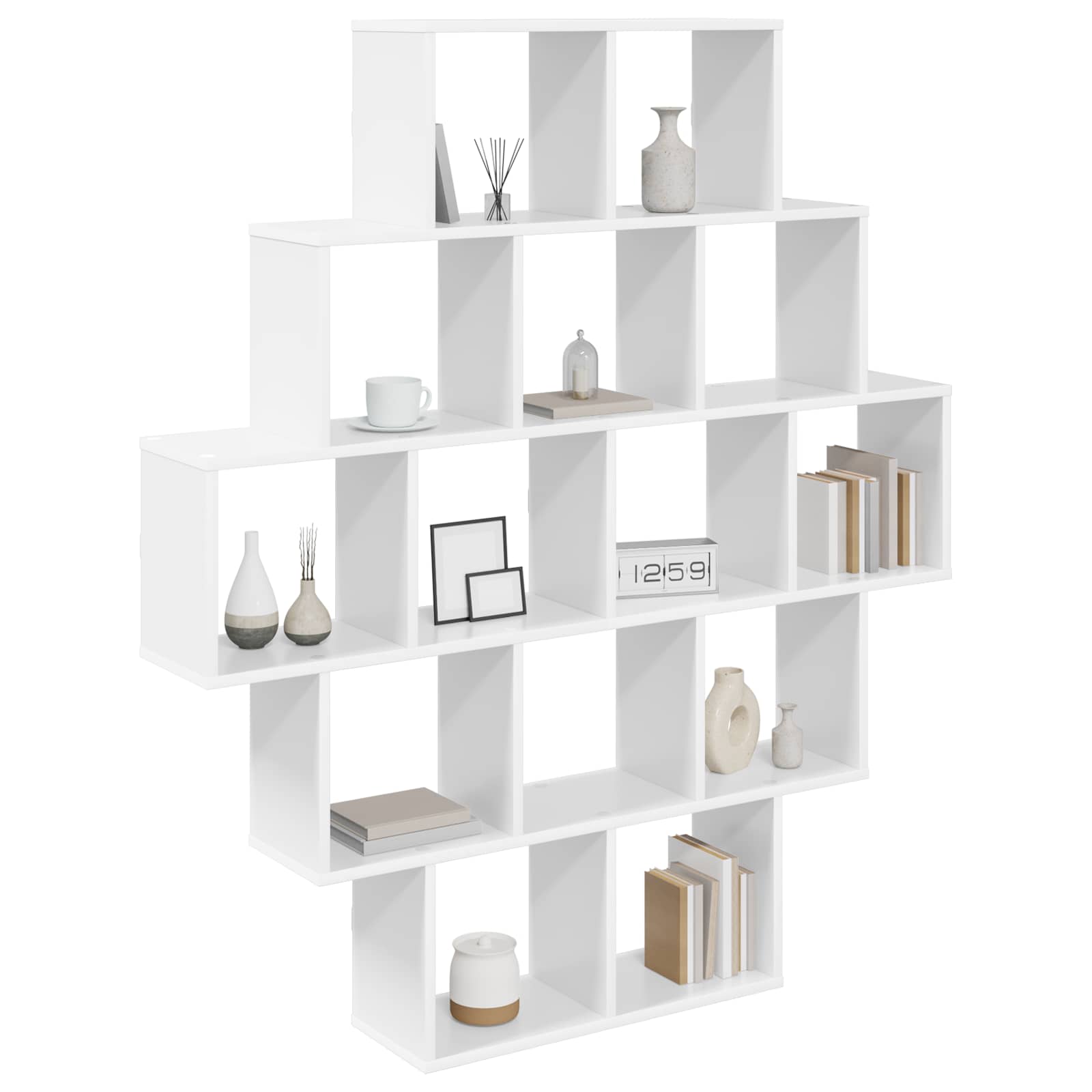 Wall Shelf 14 Compartments White 120cm | Simpledeals