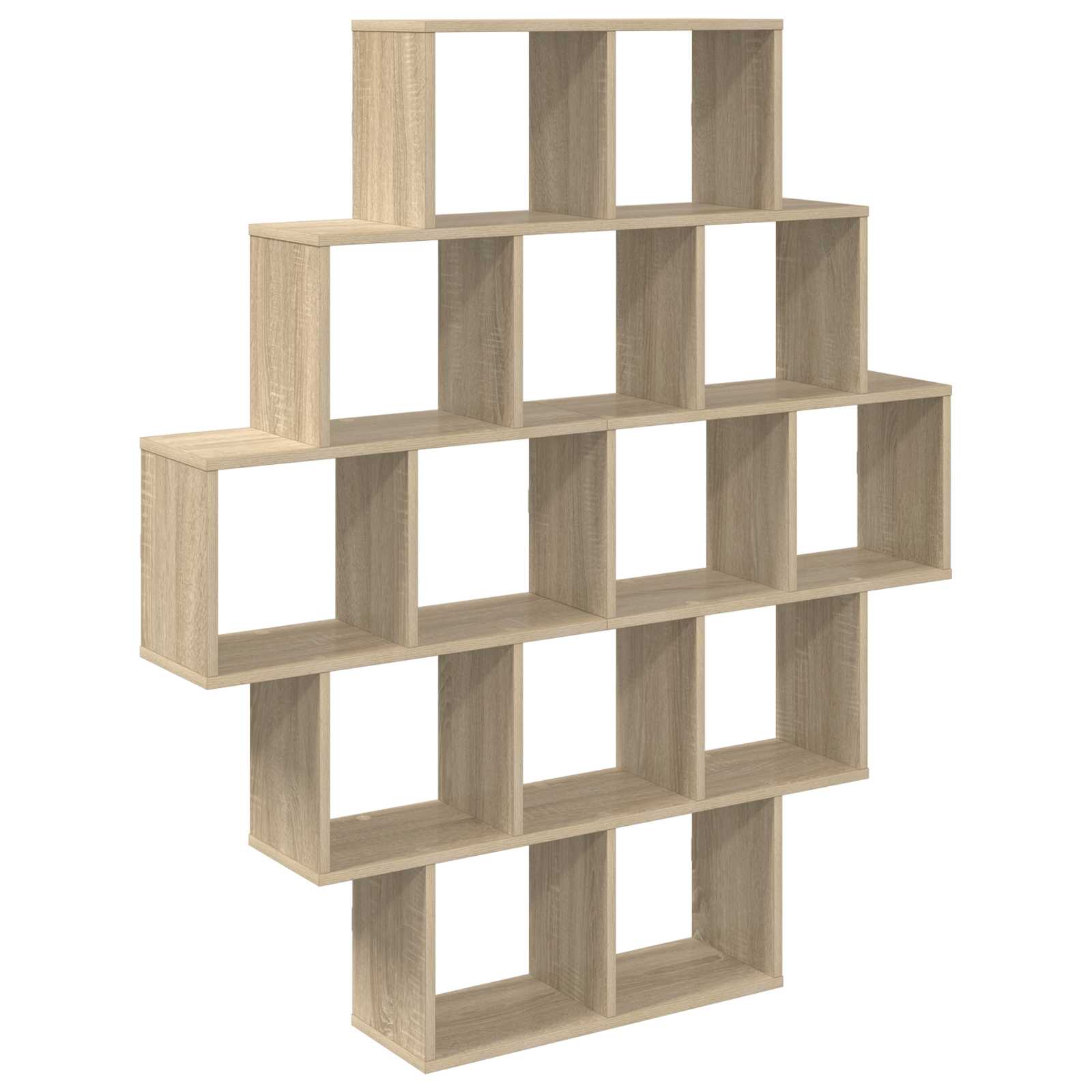 Wall Shelf 14 Compartment Sonoma Oak 136cm | Simpledeals