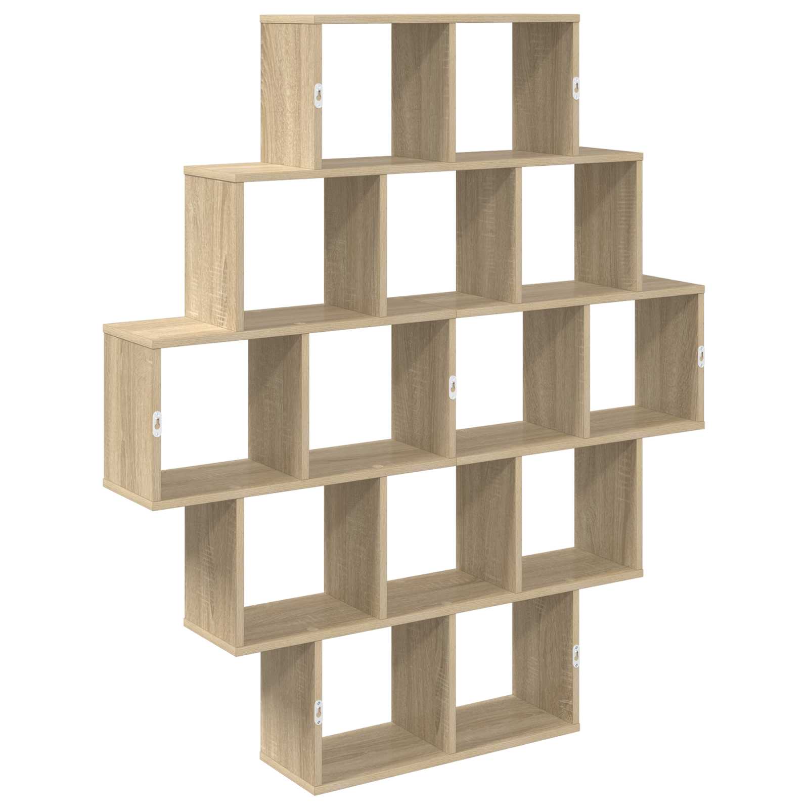 Wall Shelf 14 Compartment Sonoma Oak 136cm | Simpledeals