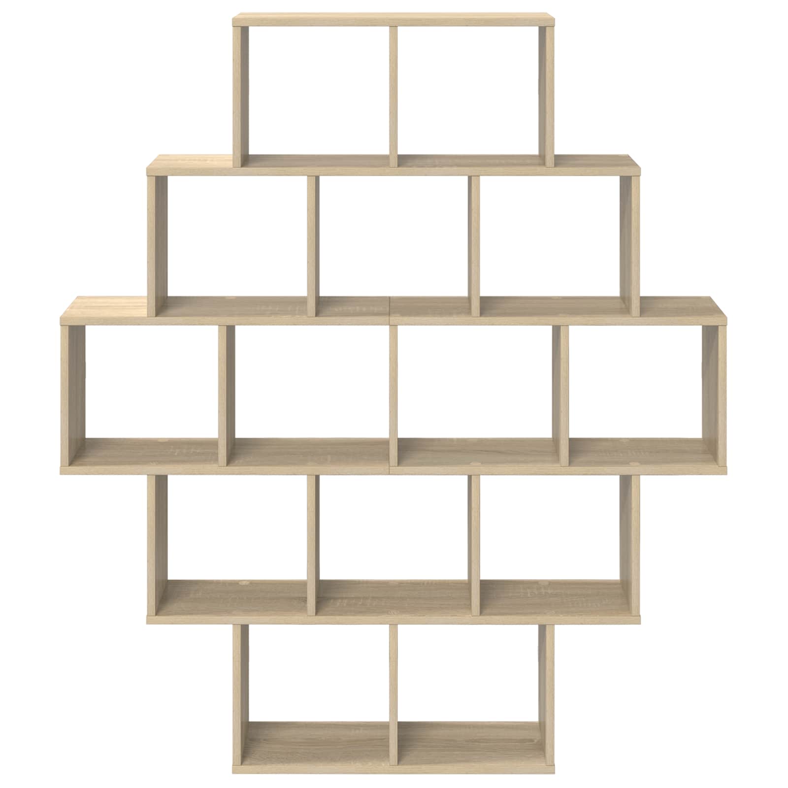 Wall Shelf 14 Compartment Sonoma Oak 136cm | Simpledeals