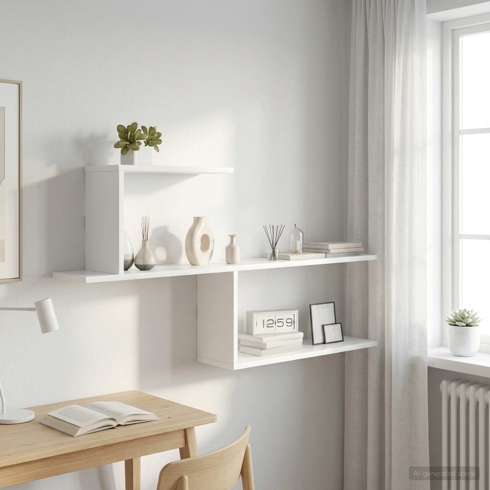White Wall Shelf 122cm Engineered Wood | Simpledeals