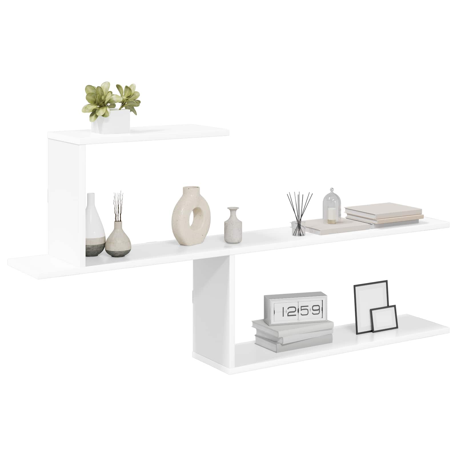 White Wall Shelf 122cm Engineered Wood | Simpledeals