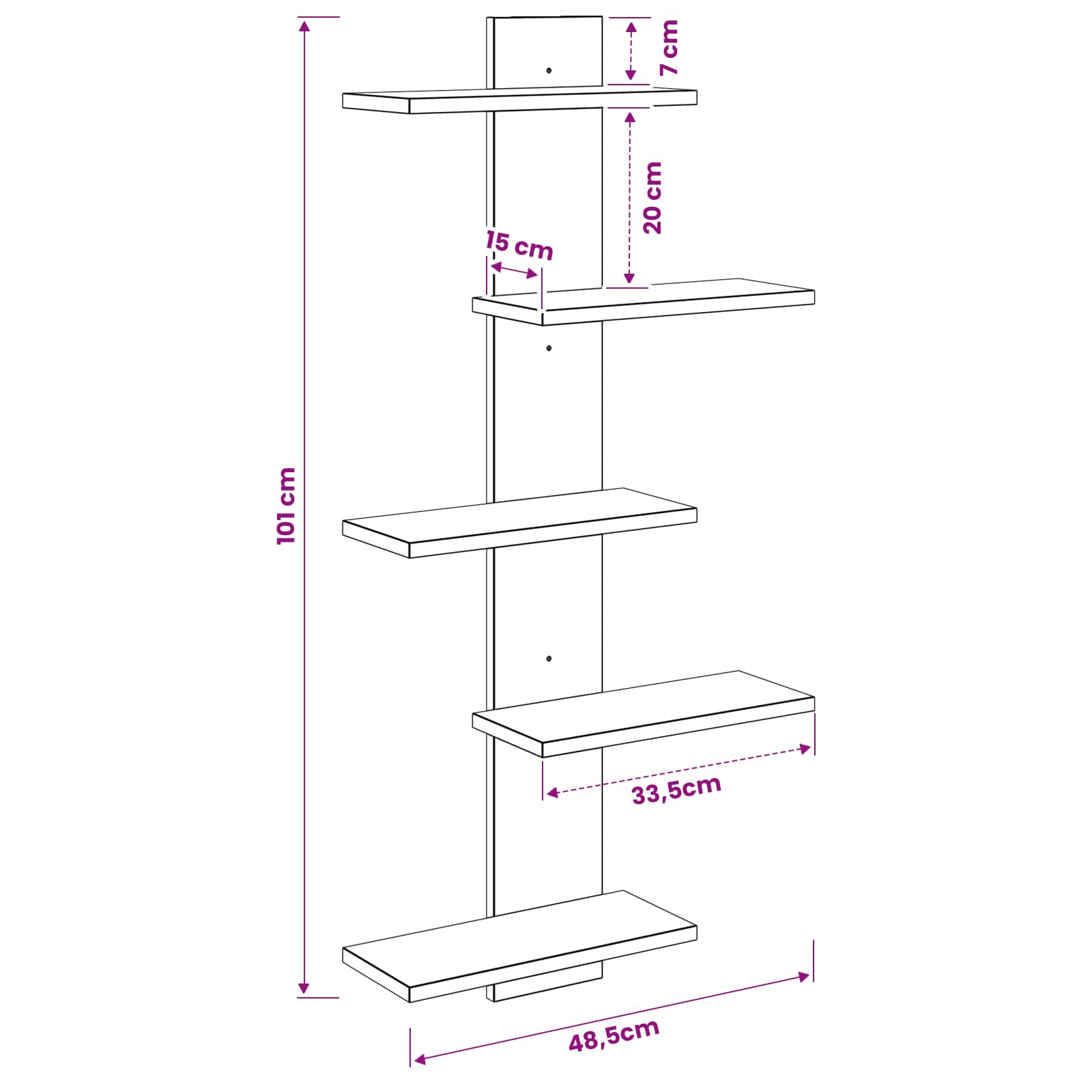 White Floating Wall Shelf 101cm Engineered Wood | Simpledeal