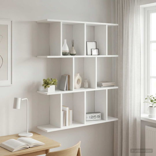 White Wall Shelf 11 Compartment 80x96cm | Simpledeals