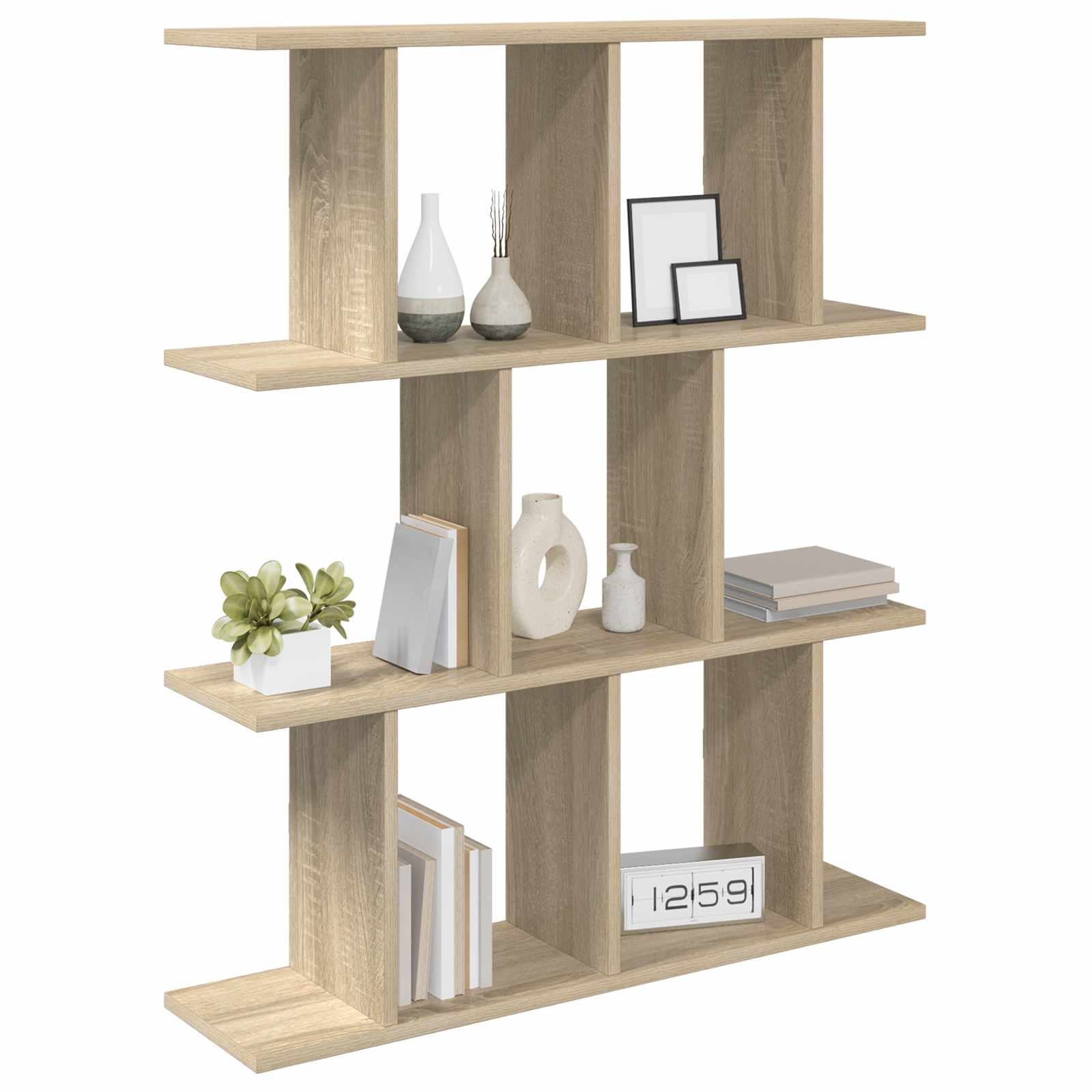 Wall Shelf 11 Compartment Sonoma Oak 80x96cm | Simpledeals