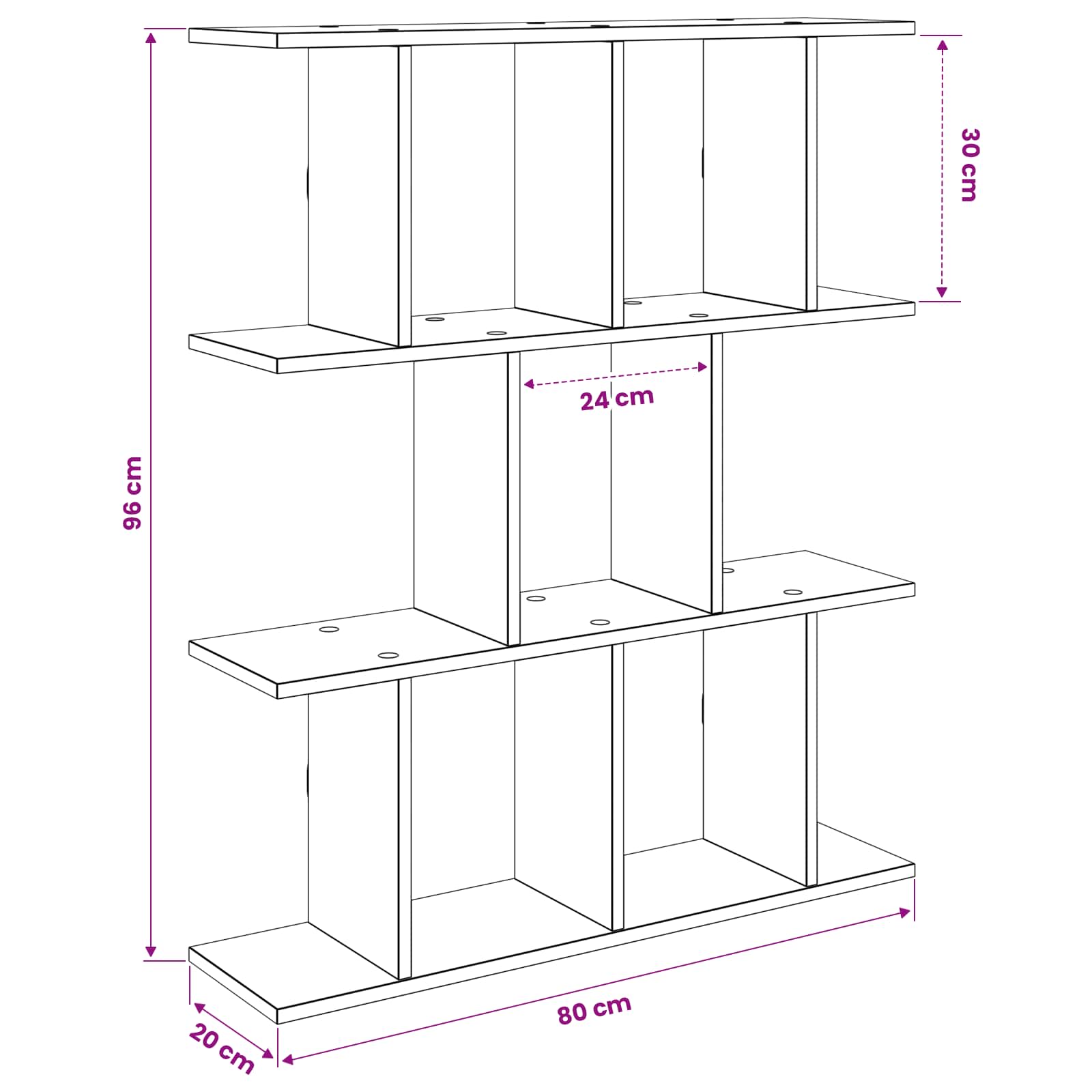 Wall Shelf 11 Compartment Sonoma Oak 80x96cm | Simpledeals