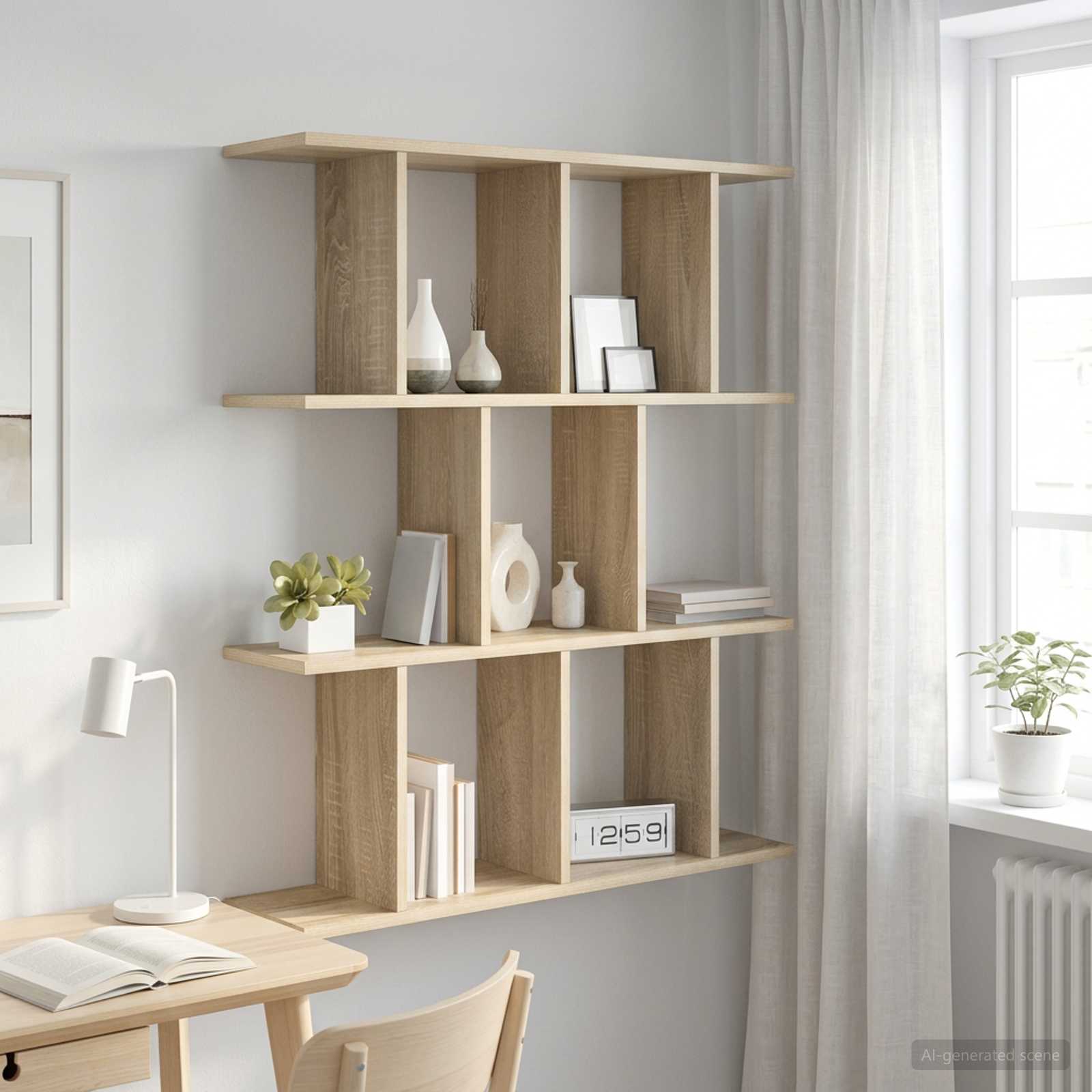 Wall Shelf 11 Compartments Sonoma Oak | Simpledeals