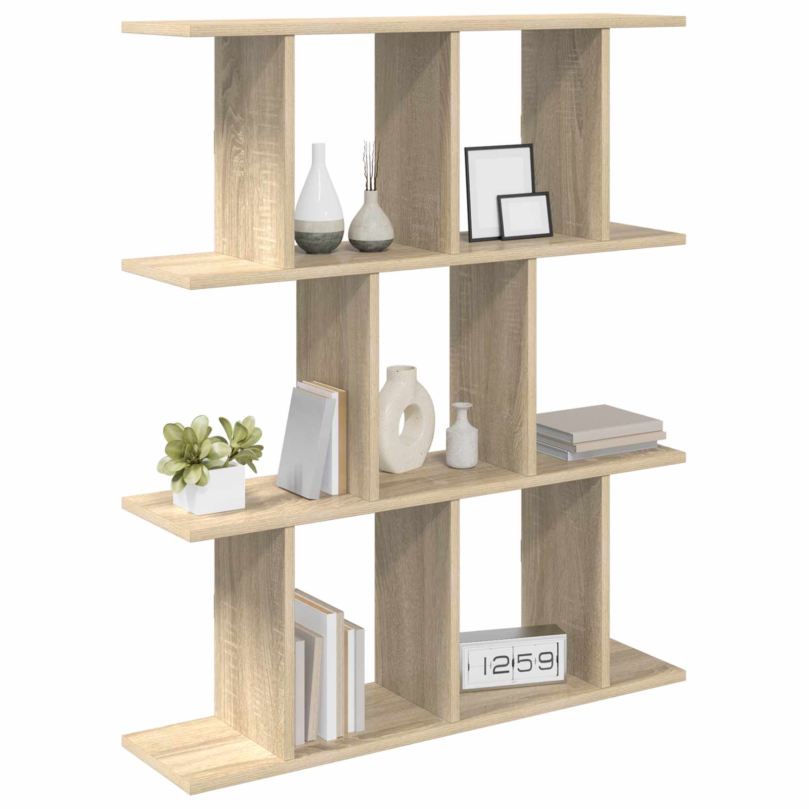 Wall Shelf 11 Compartments Sonoma Oak | Simpledeals