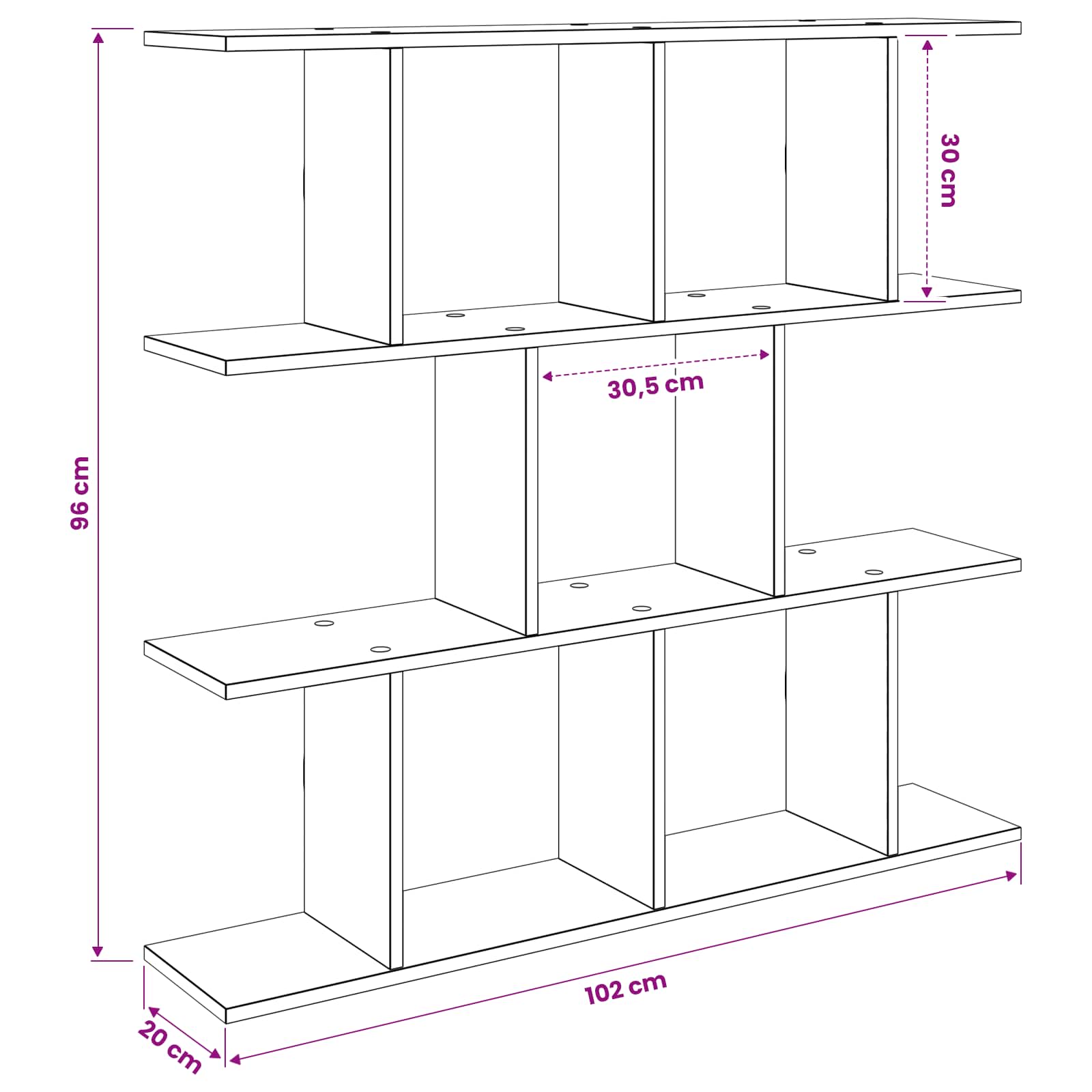 Wall Shelf 11 Compartments Sonoma Oak | Simpledeals