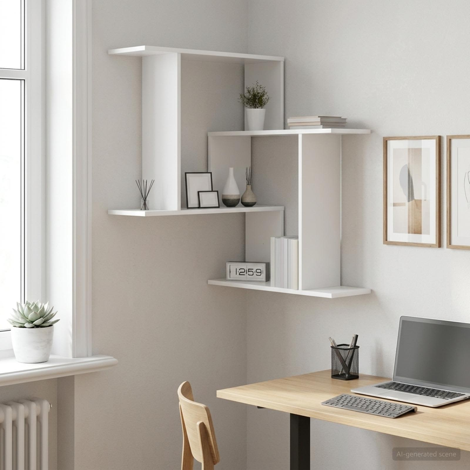 White Wall Shelf Engineered Wood 87cm | Simpledeals