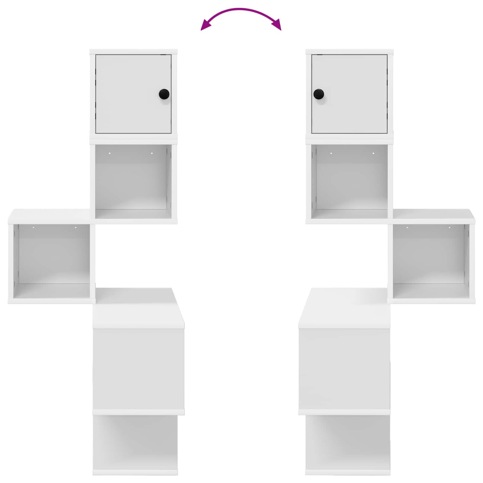 Corner Wall Shelf White 7-Tier 120cm | Simpledeals