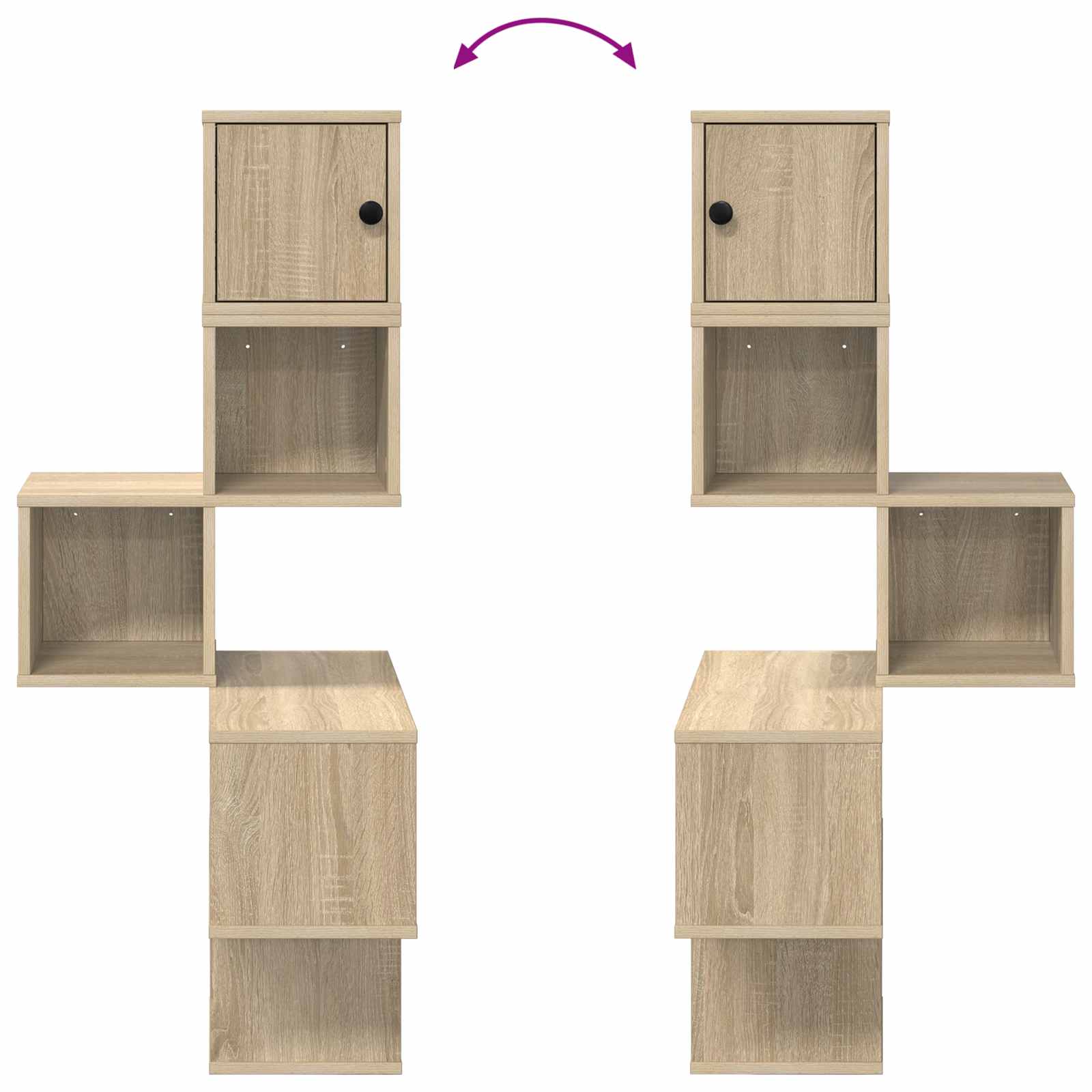 Corner Wall Shelf 7-Tier Sonoma Oak 120cm | Simpledeals