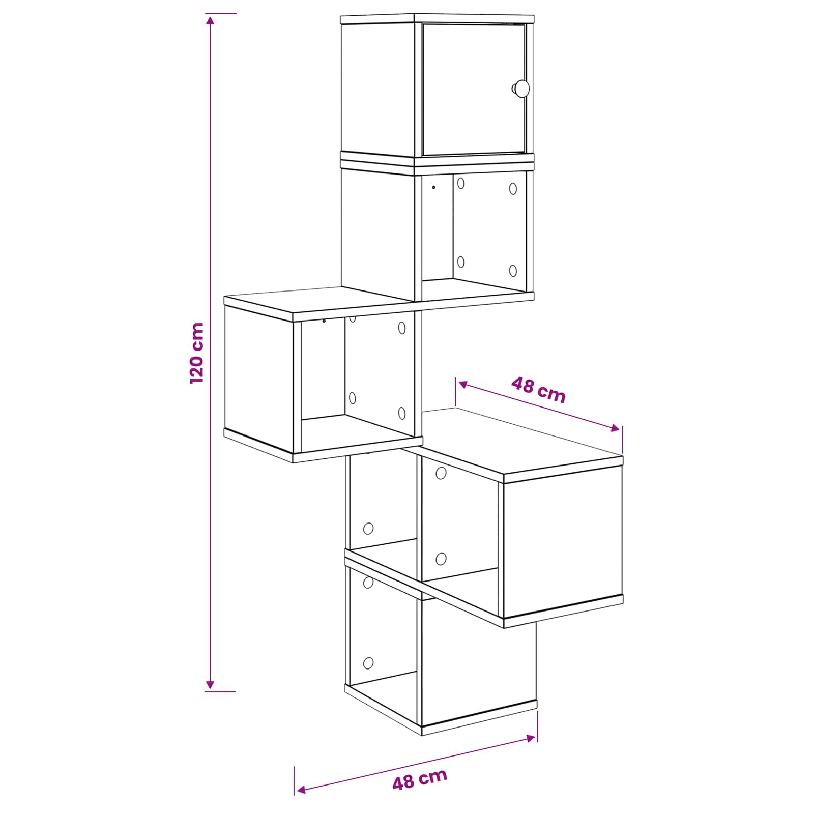 Corner Wall Shelf 7-Tier Sonoma Oak 120cm | Simpledeals