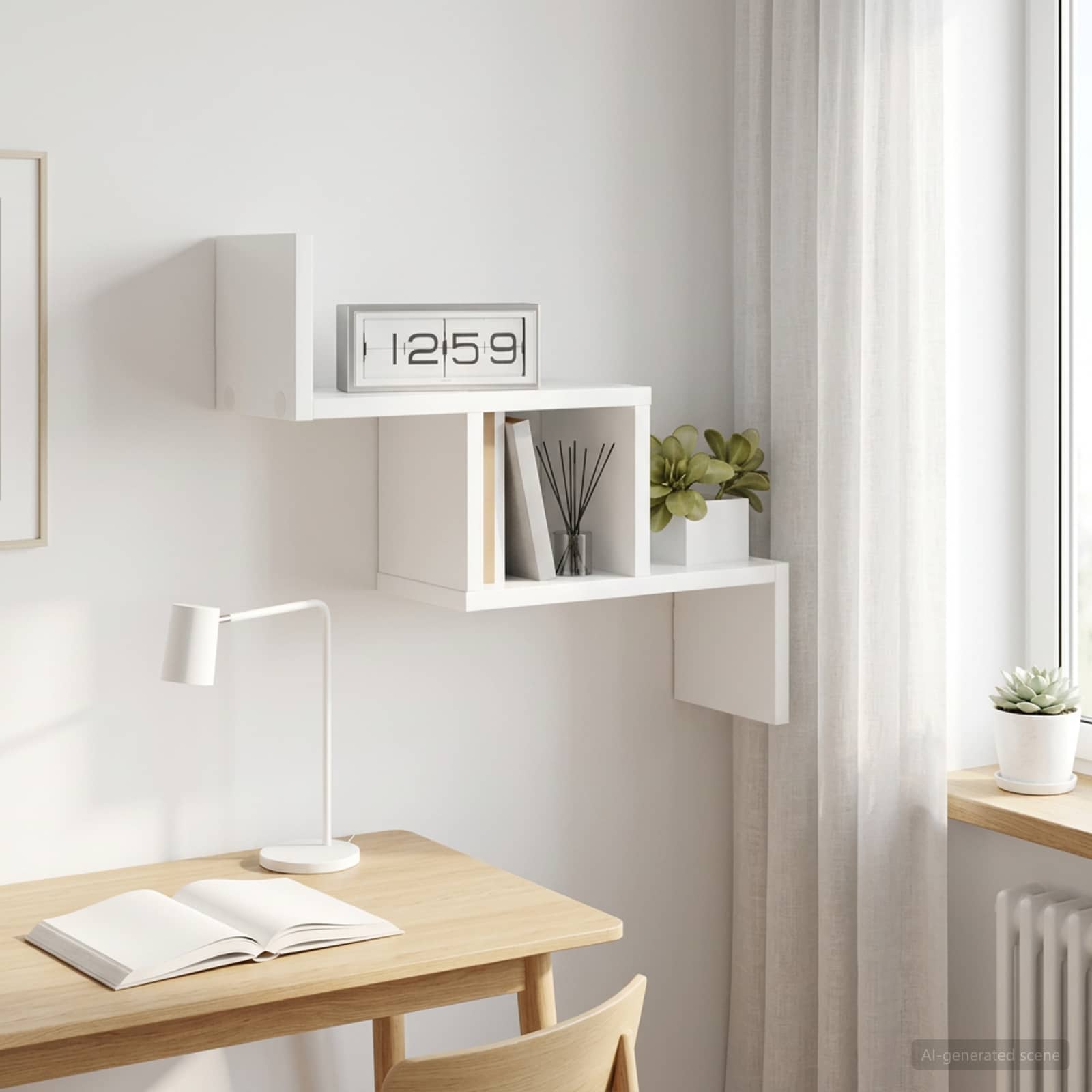 White Wall Shelf 48cm Engineered Wood | Simpledeals