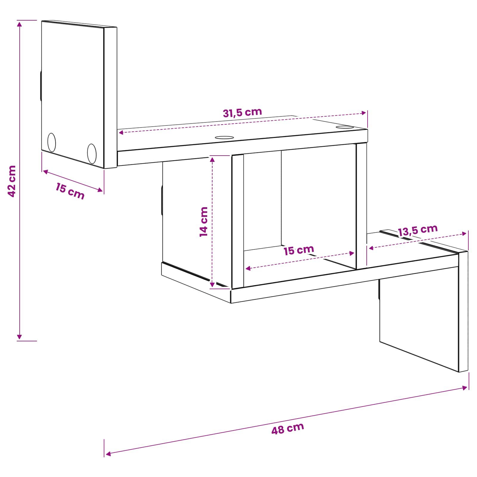 Wall Shelf Sonoma Oak 48cm Engineered Wood | Simpledeals