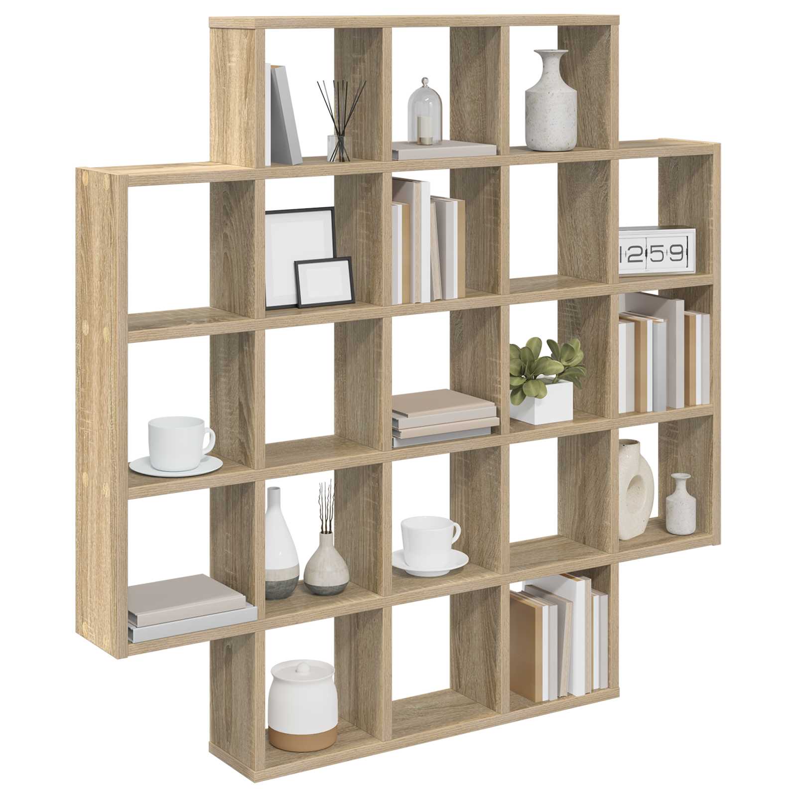 Wall Shelf 21 Compartments Sonoma Oak 100cm | Simpledeals