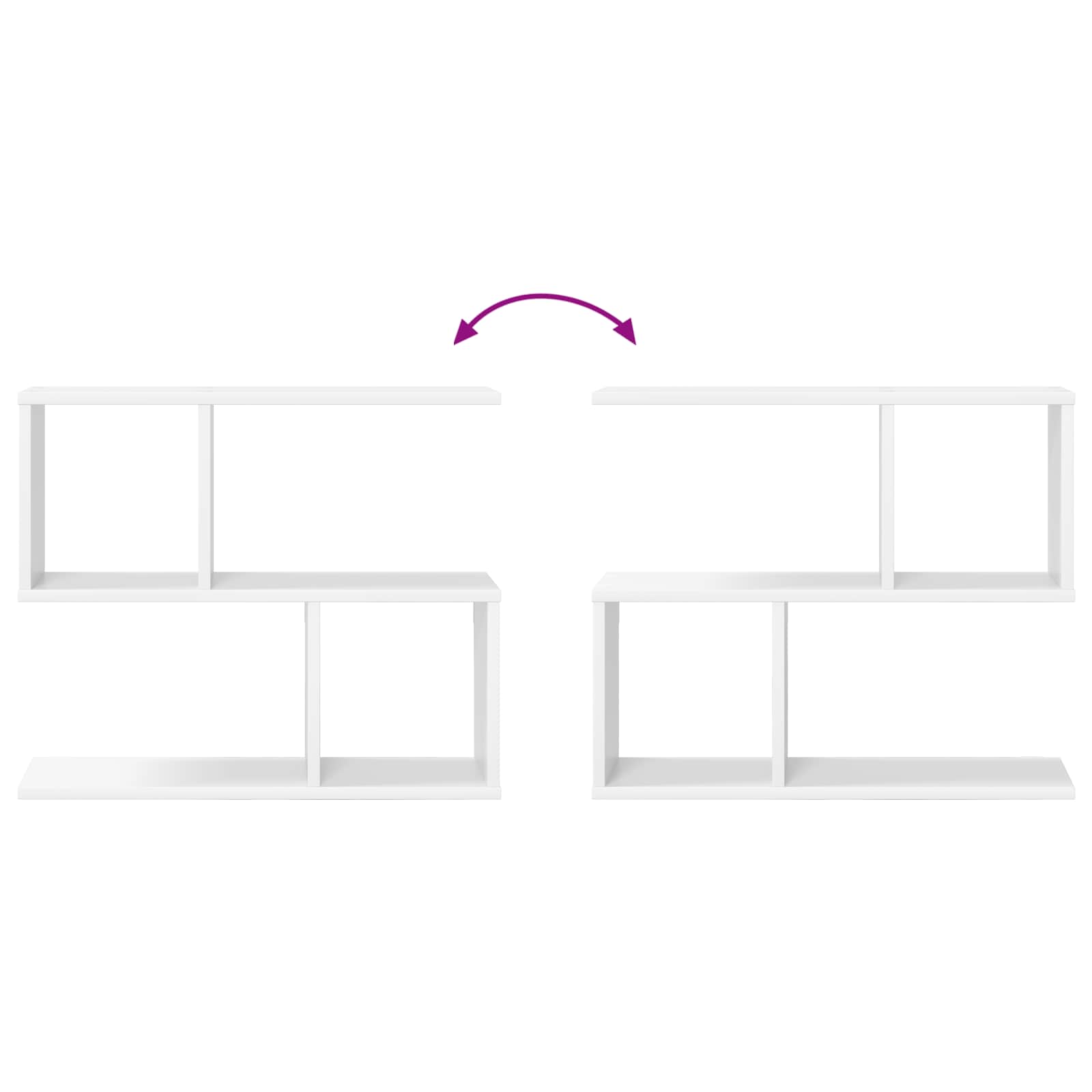 White Wall Shelf 4 Compartments 60cm | Simpledeals