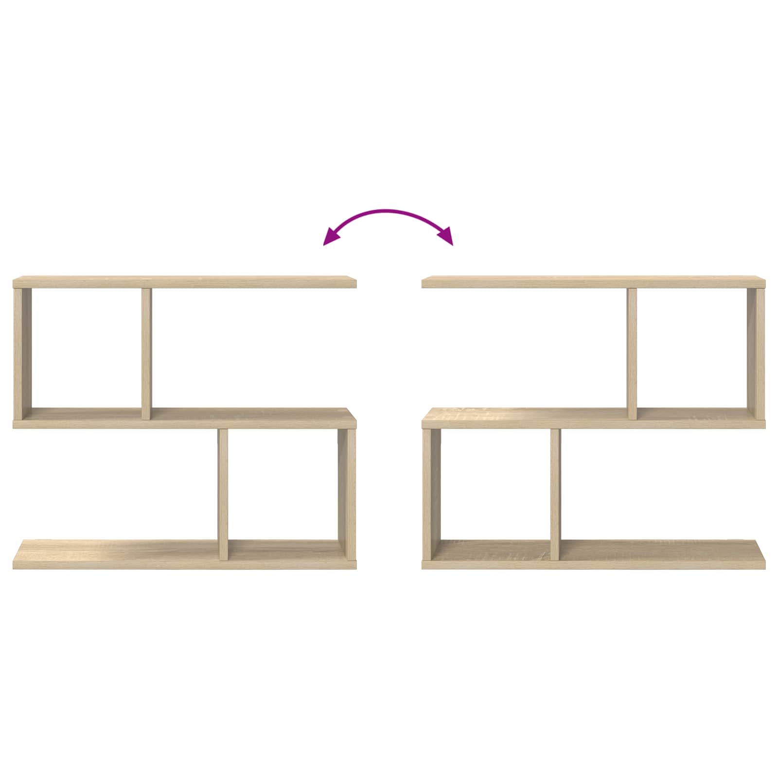 Wall Shelf Sonoma Oak 4 Compartments | Simpledeals