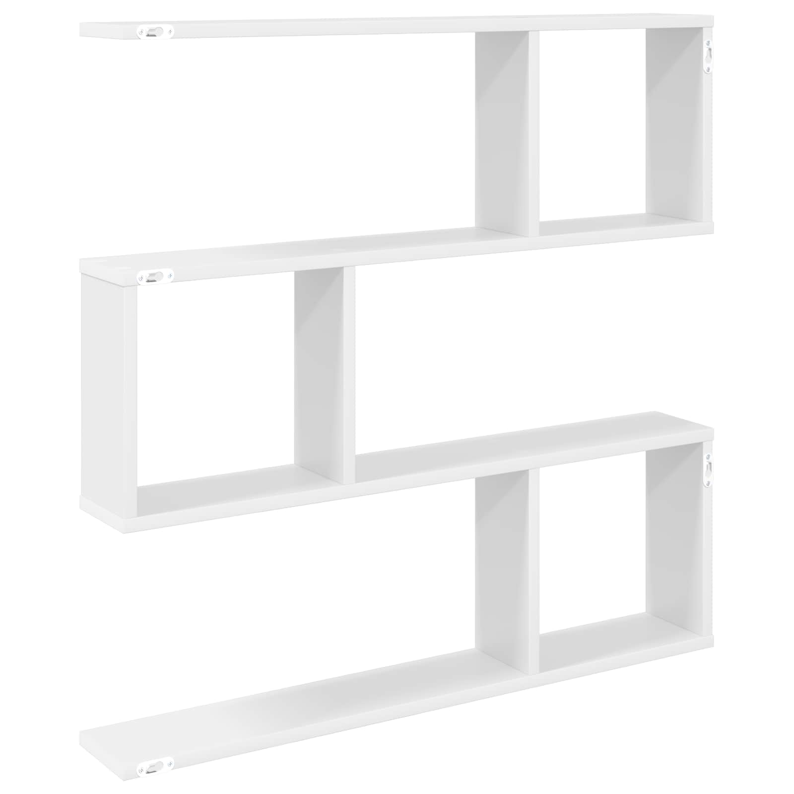White Wall Shelf 6 Compartments 80cm | Simpledeals