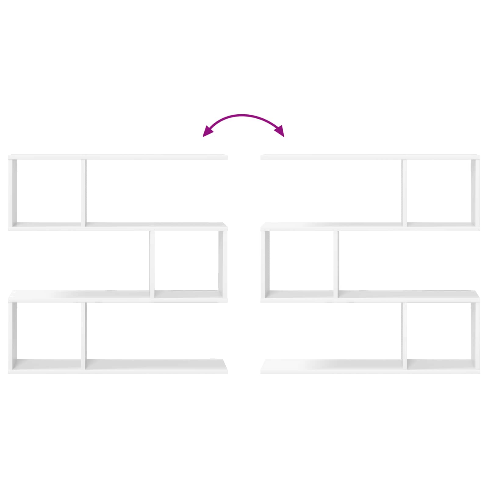 White Wall Shelf 6 Compartments 80cm | Simpledeals