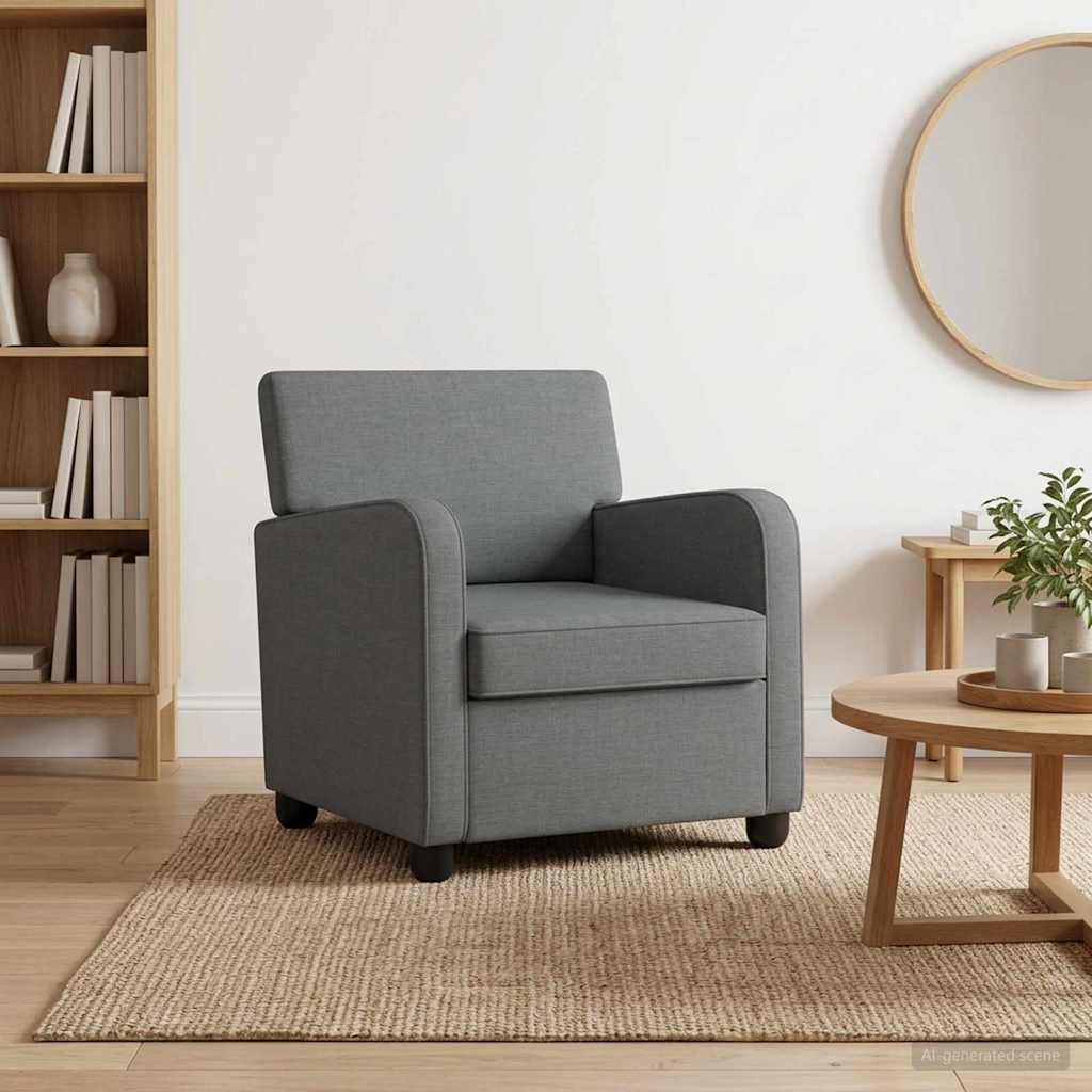 Grey Fabric Armchair Modern 70x79x78cm