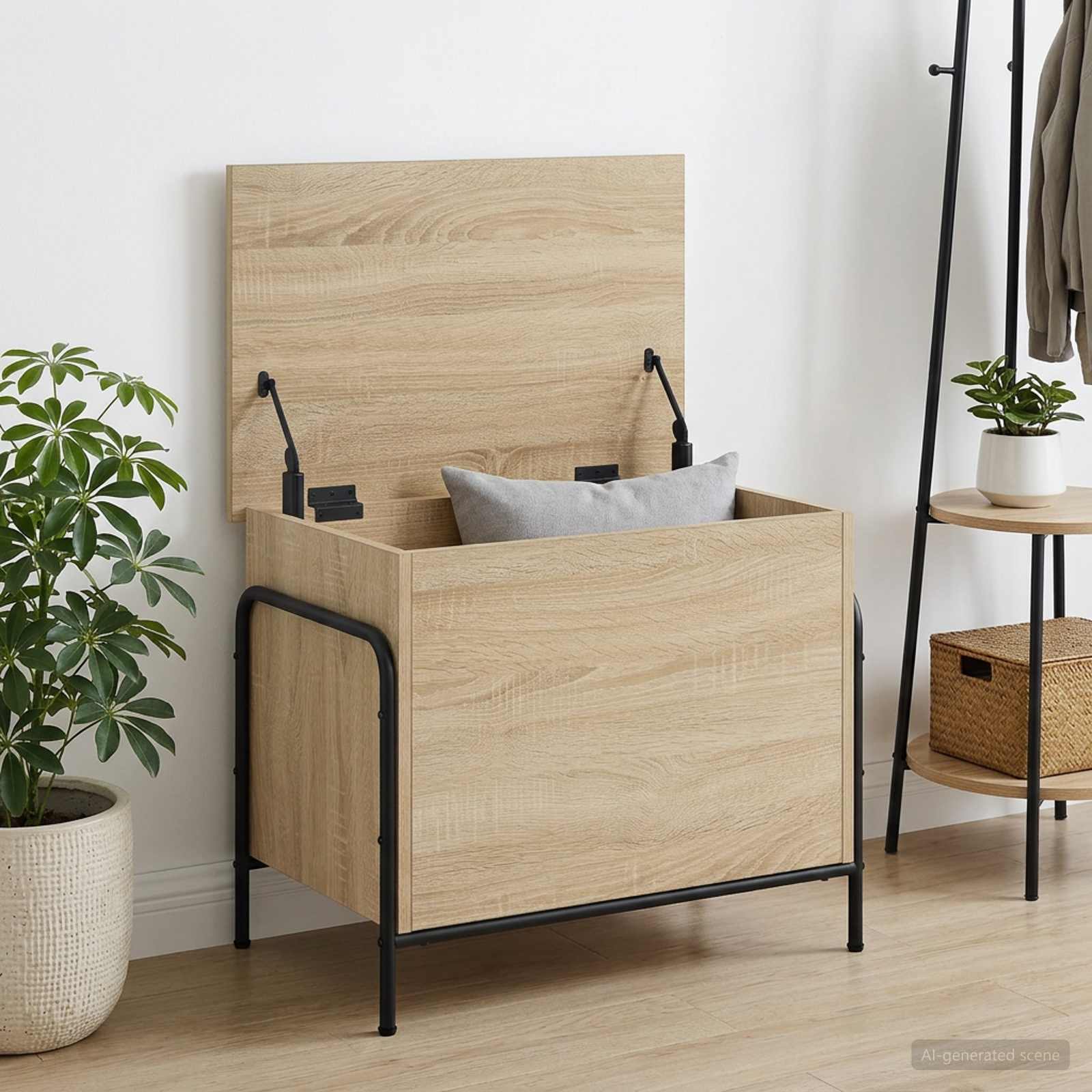 Storage Box Oak Finish 80x40x49.5cm