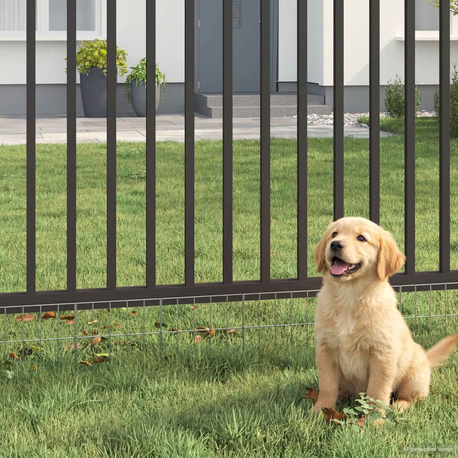 Galvanised Steel Garden Fence Panels 12pc | Simpledeals