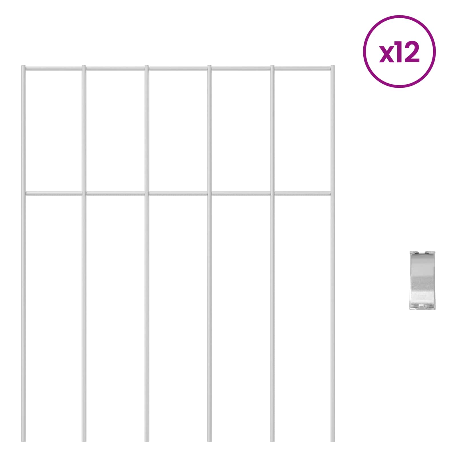 Galvanised Steel Garden Fence Panels 12pc | Simpledeals