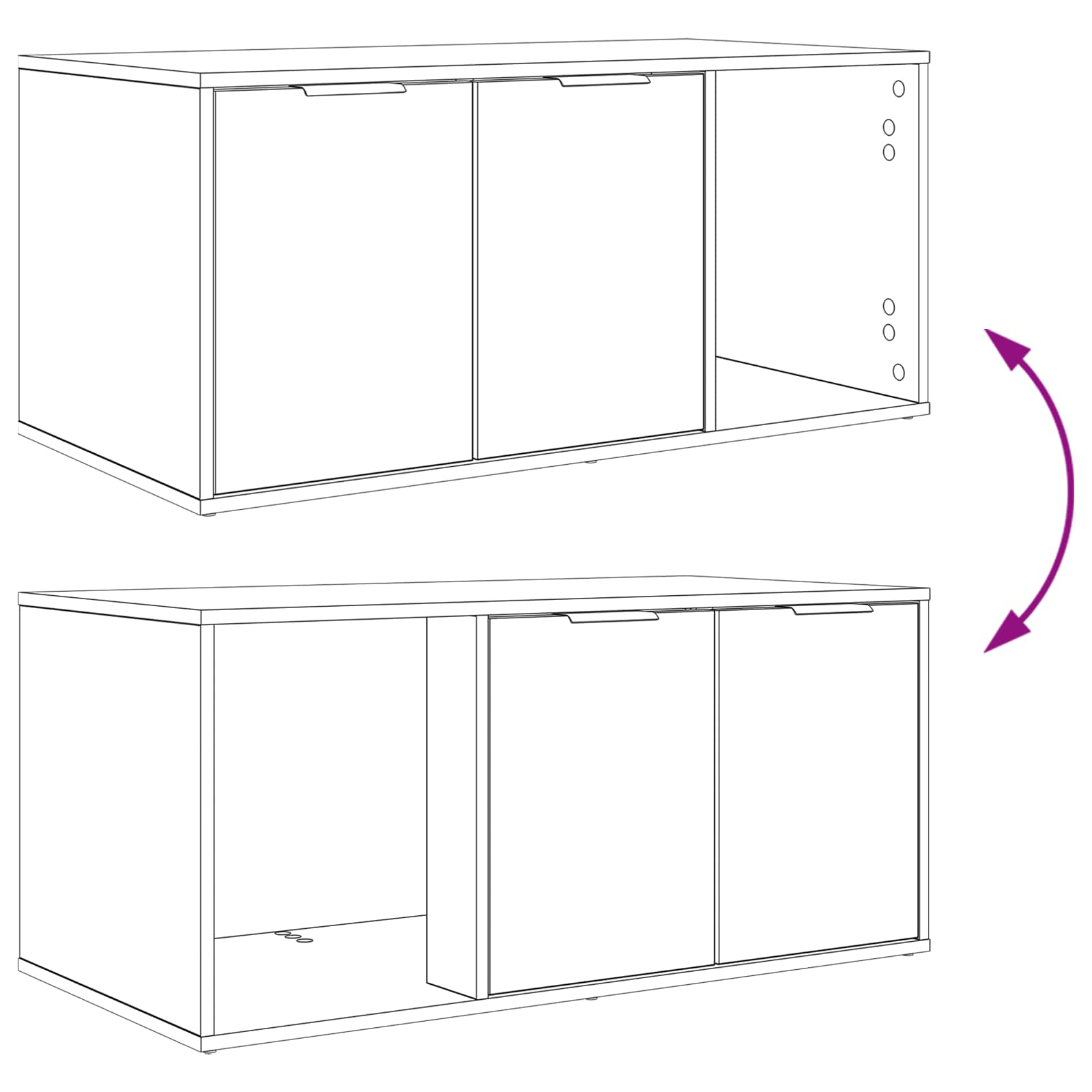 Cat Crate Furniture White Wood 100x49x45cm