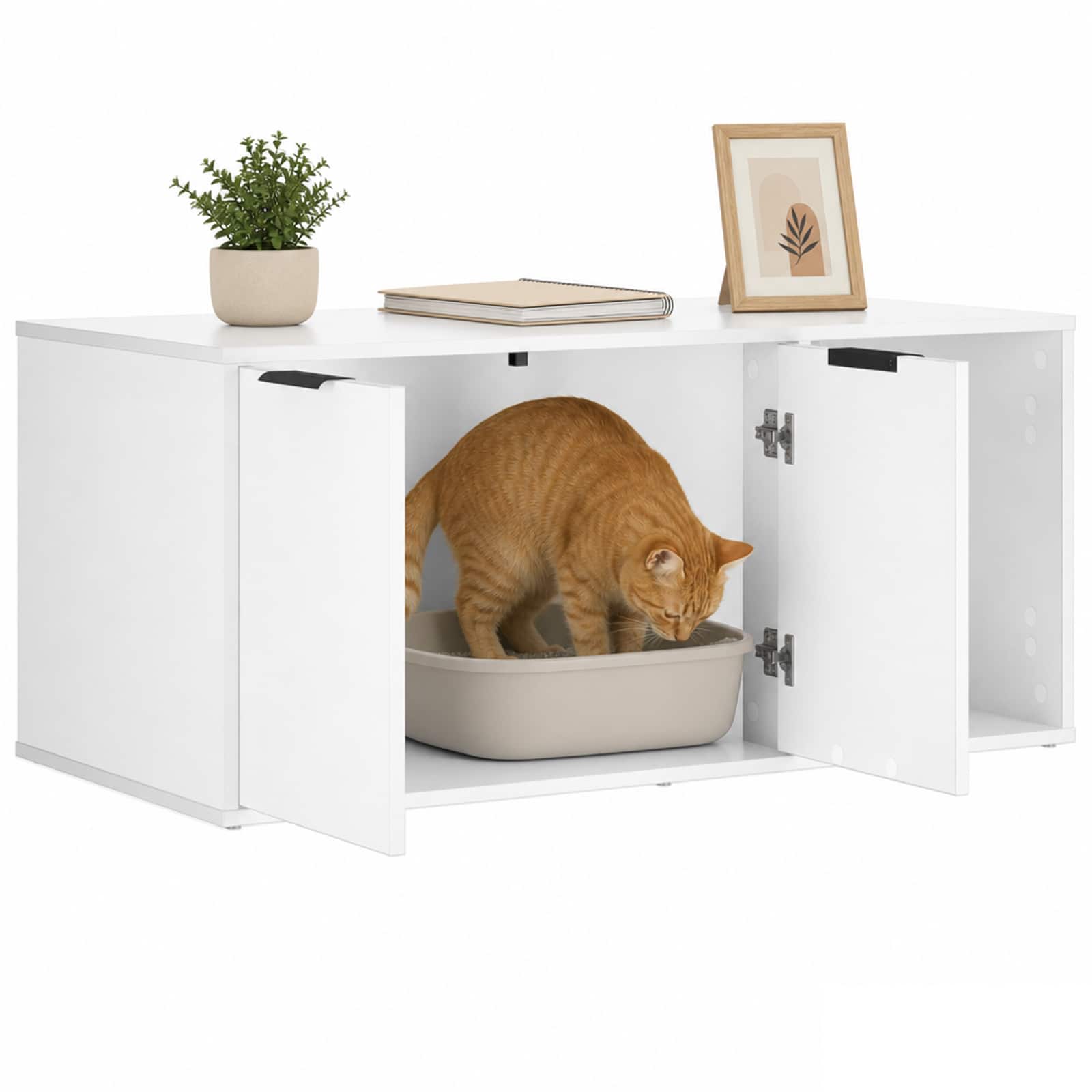 Cat Crate Furniture White Wood 100x49x45cm
