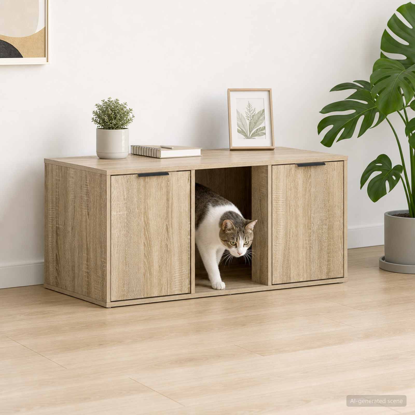 Cat Crate Furniture Oak 100x49x45cm