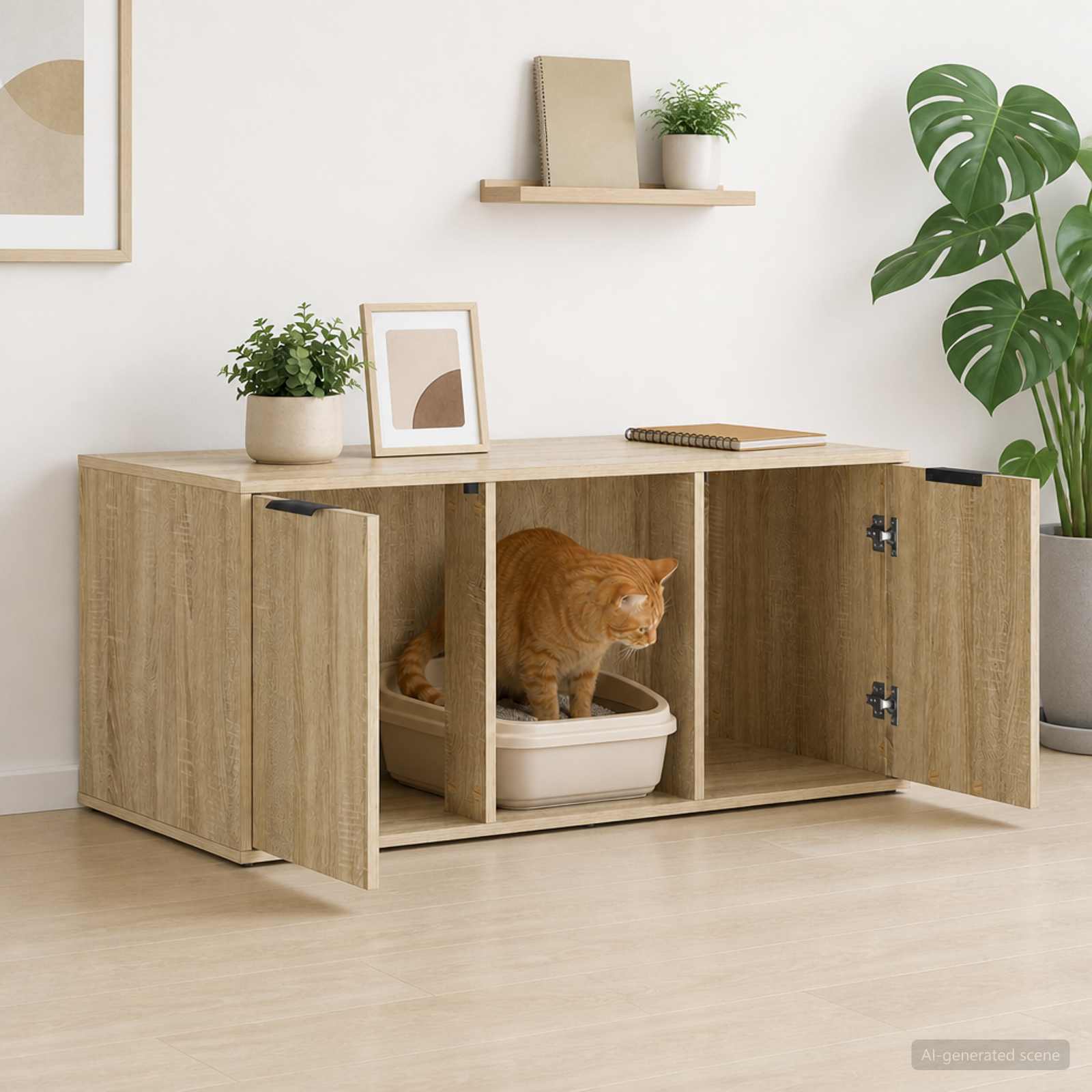 Cat Crate Furniture Oak 100x49x45cm
