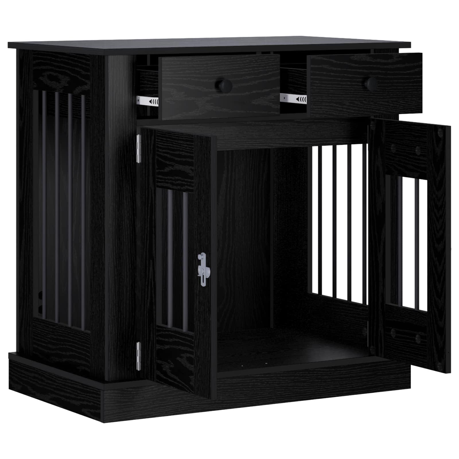 Dog Crate Furniture Black Oak 80x47.5x80cm