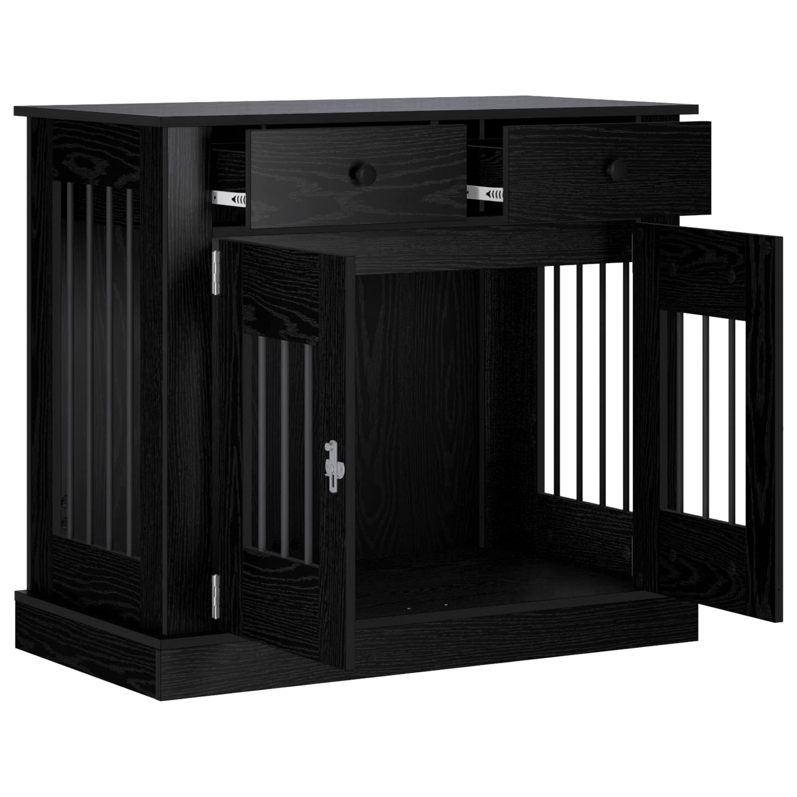 Dog Crate Furniture Black Oak 90x47.5x80cm