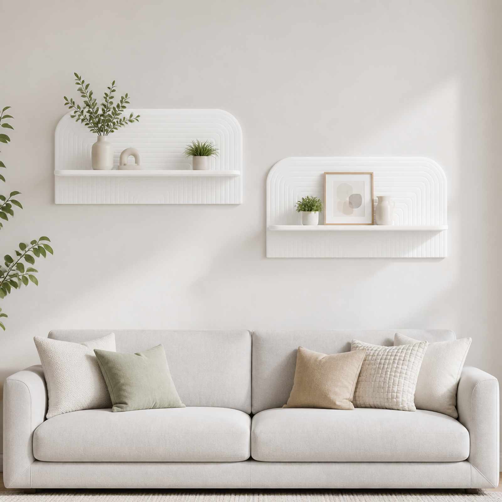 Wall Shelf White Engineered Wood 80.5x13.5x37.5cm