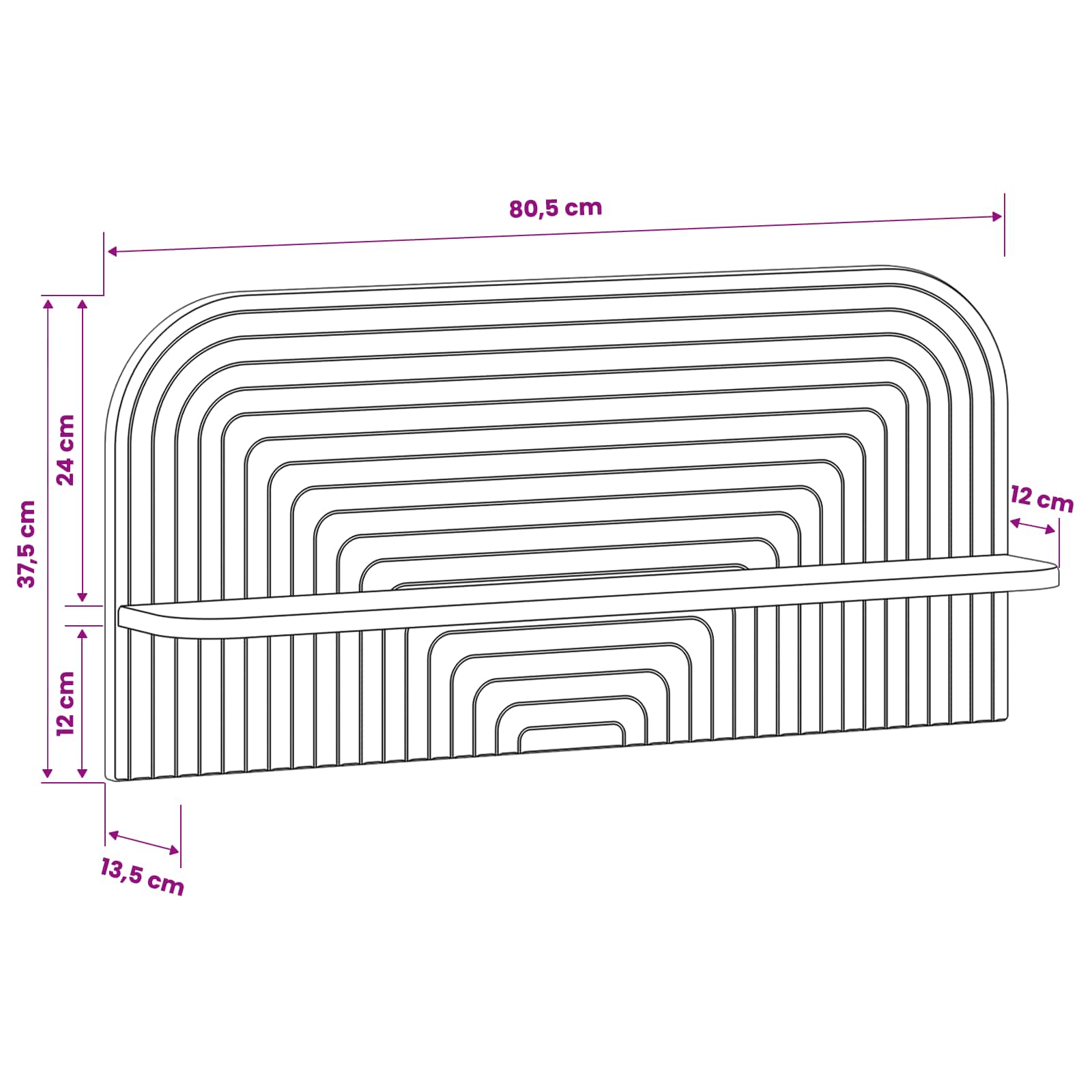 Wall Shelf White Engineered Wood 80.5x13.5x37.5cm