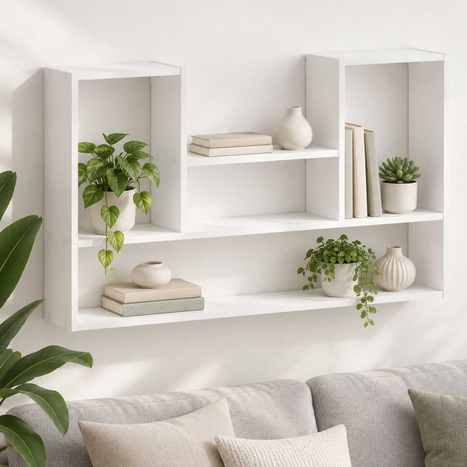 Wall Shelf White Engineered 100x17x60cm