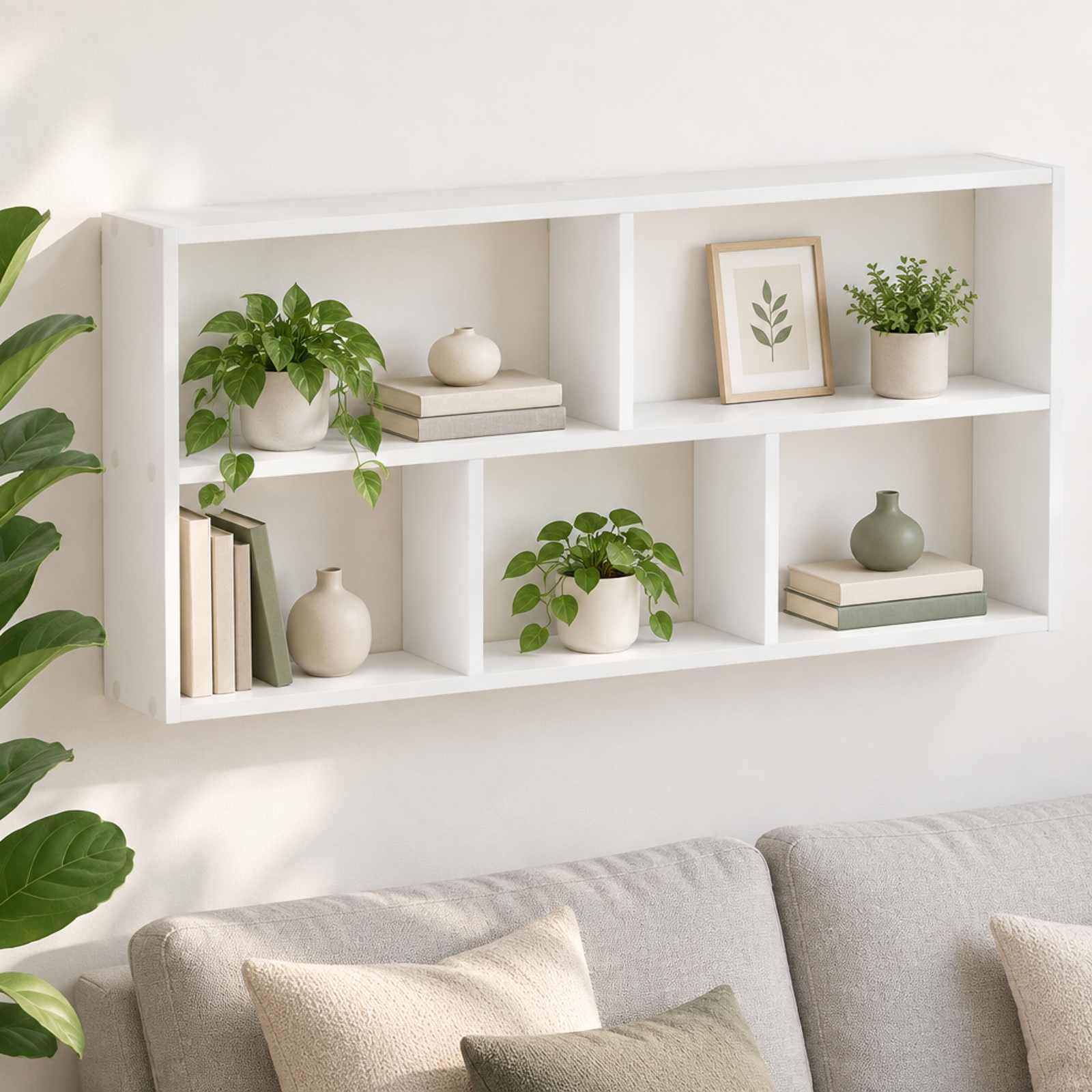 White Wall Shelf Engineered Wood 102x17x50cm