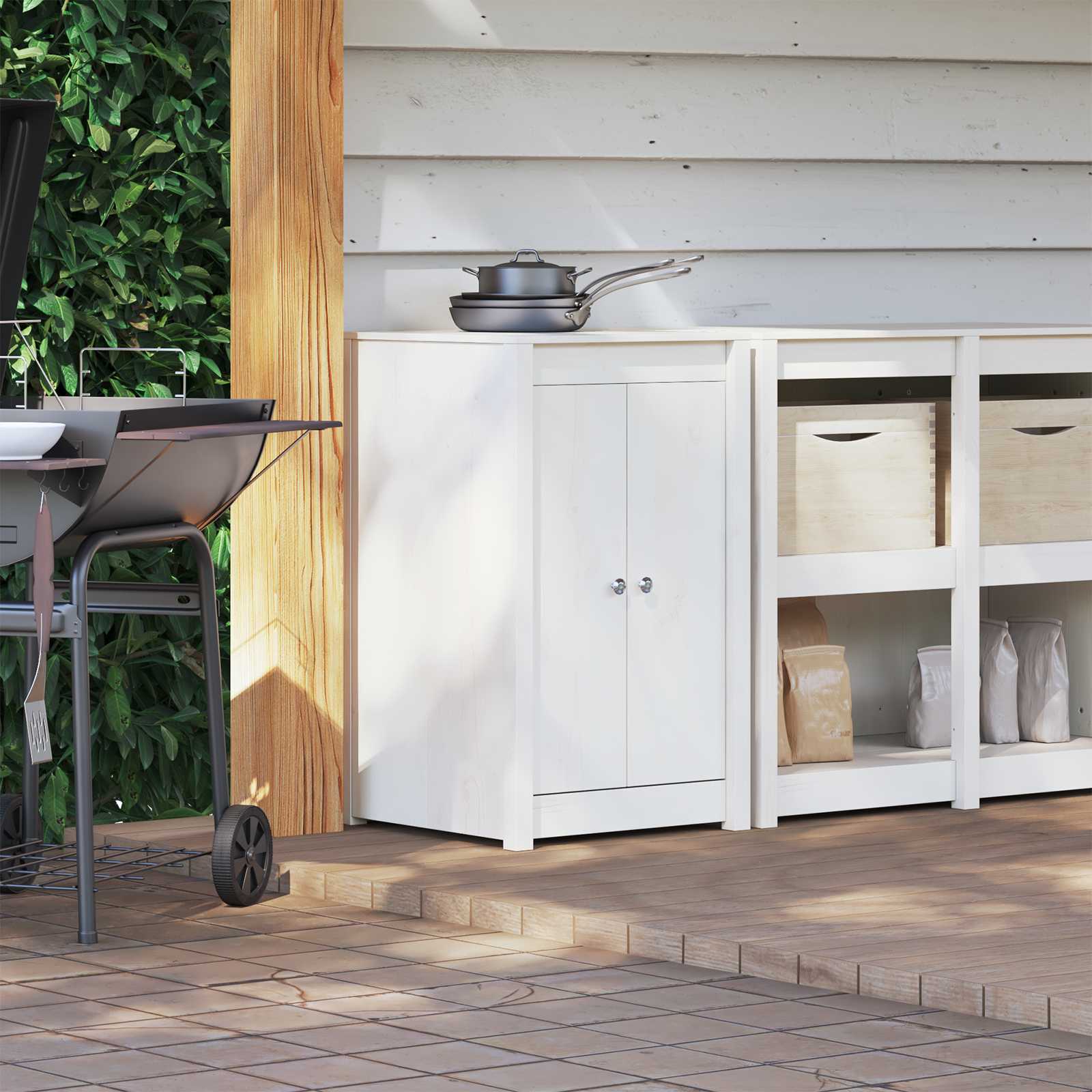 Outdoor Kitchen Cabinet Natural 55x55x92cm