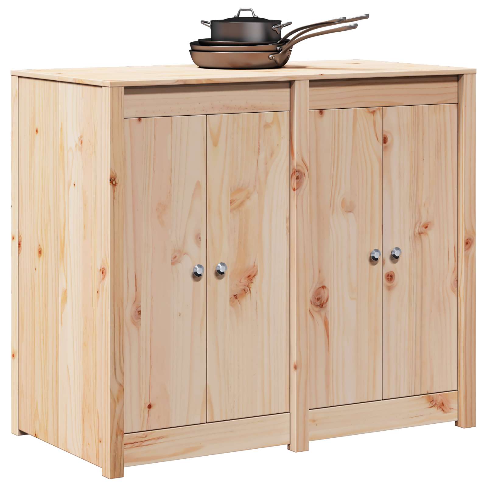 Outdoor Kitchen Cabinet Natural Wood 106x55x92cm