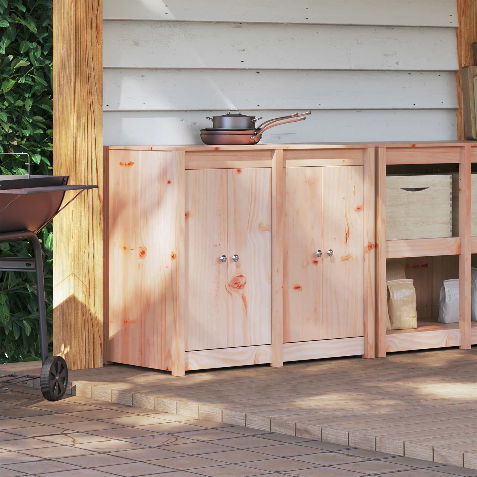 Outdoor Kitchen Cabinet White 106x55x92cm